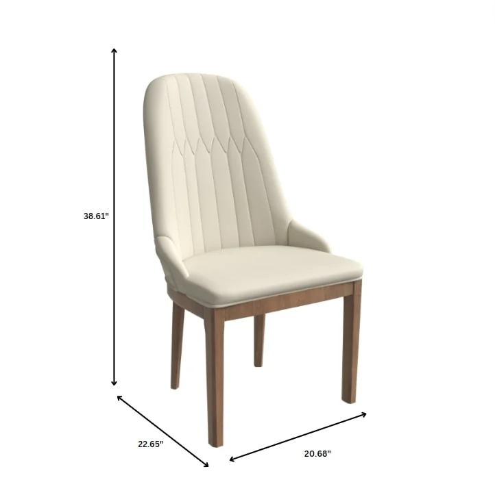 Verisma Collection Modern Wooden Dining Chair in Light Toupe Set of 2