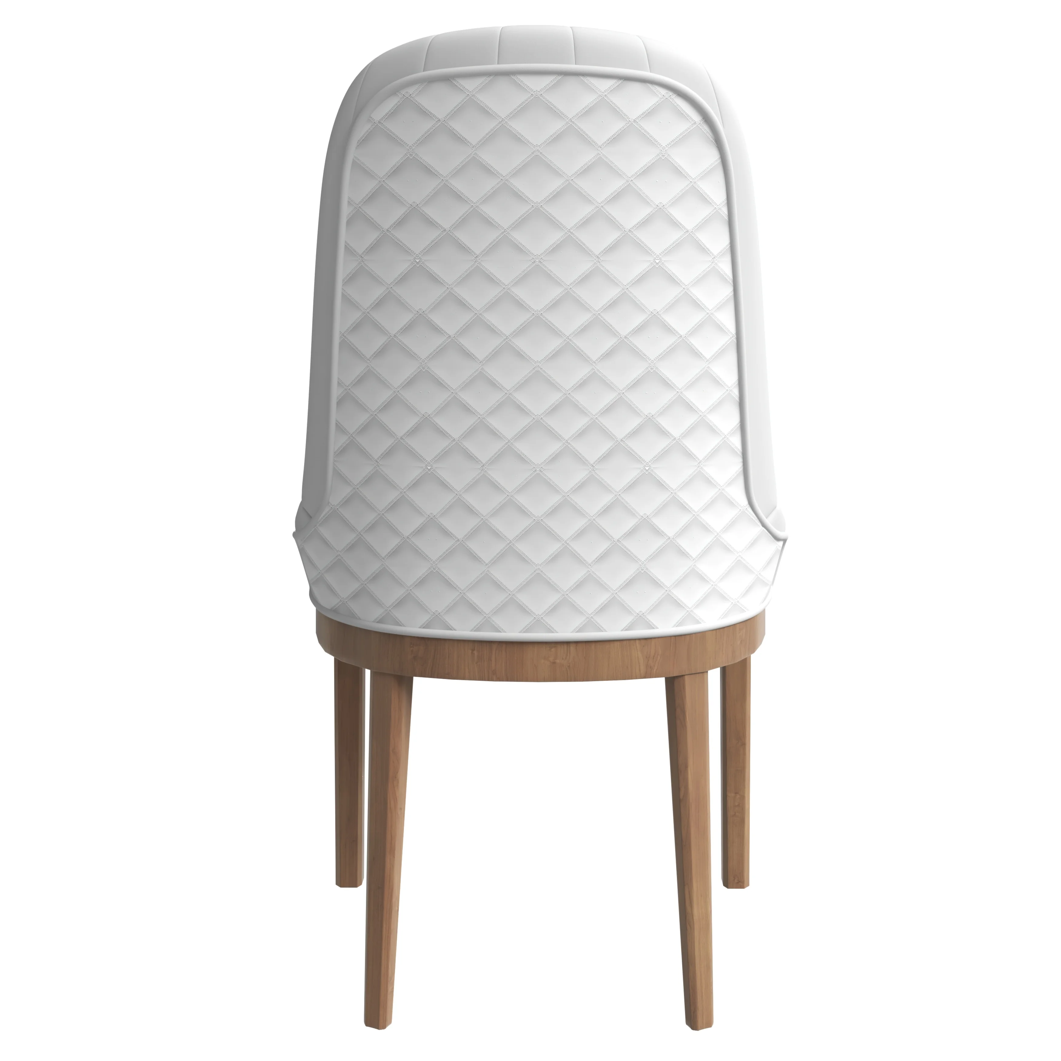 Verisma Collection Modern Wooden Dining Chair in White Set of 2