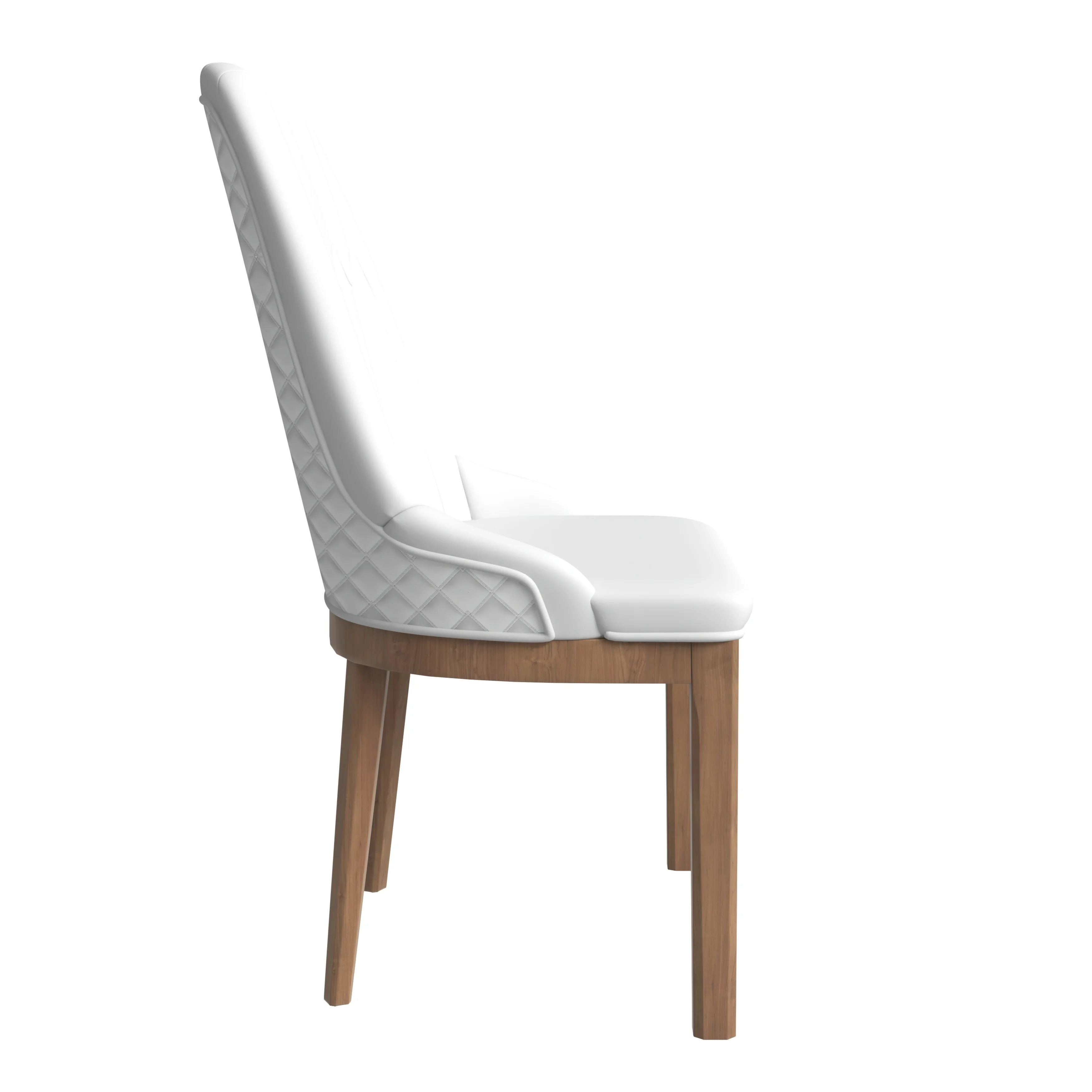 Verisma Collection Modern Wooden Dining Chair in White Set of 2