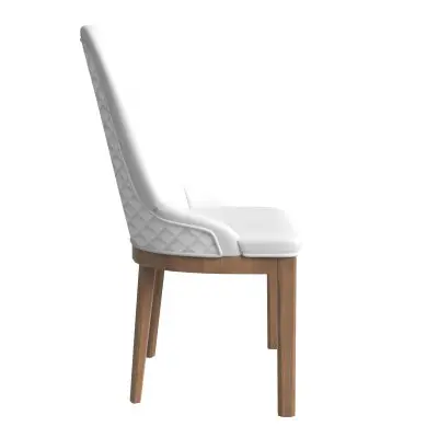 Verisma Collection Modern Wooden Dining Chair in White Set of 2