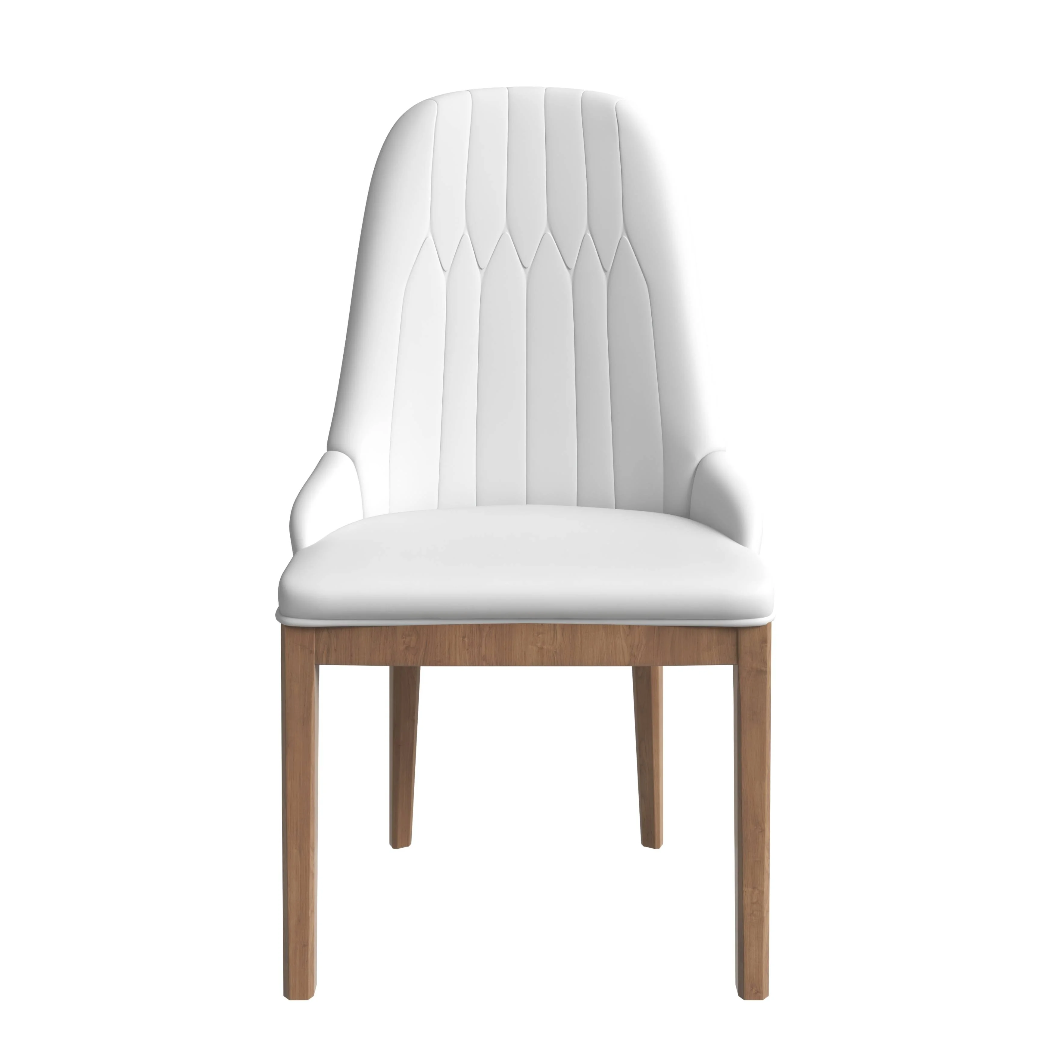 Verisma Collection Modern Wooden Dining Chair in White Set of 4