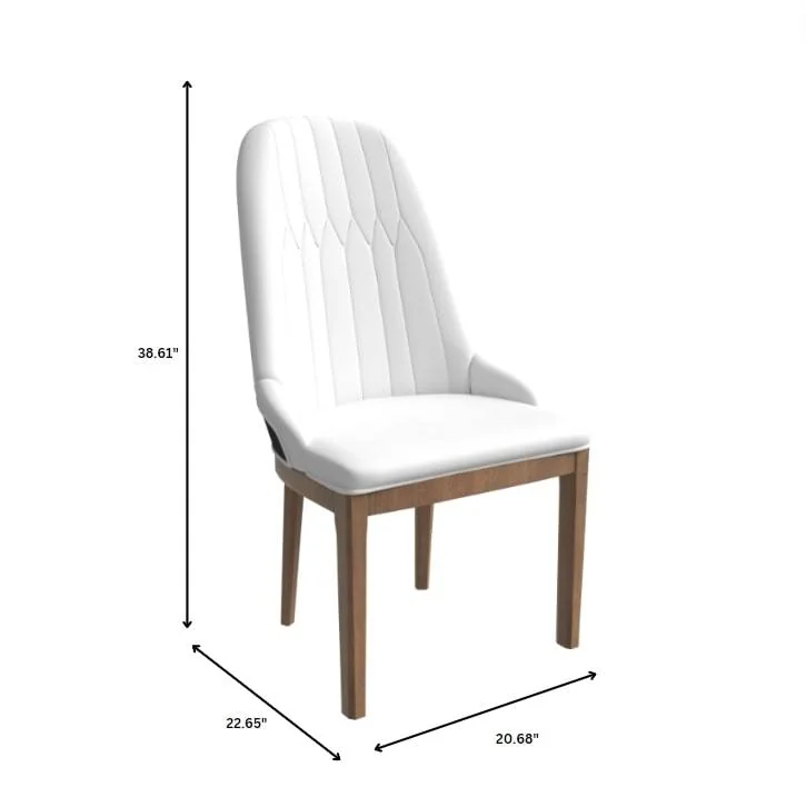 Verisma Collection Modern Wooden Dining Chair in White Set of 4