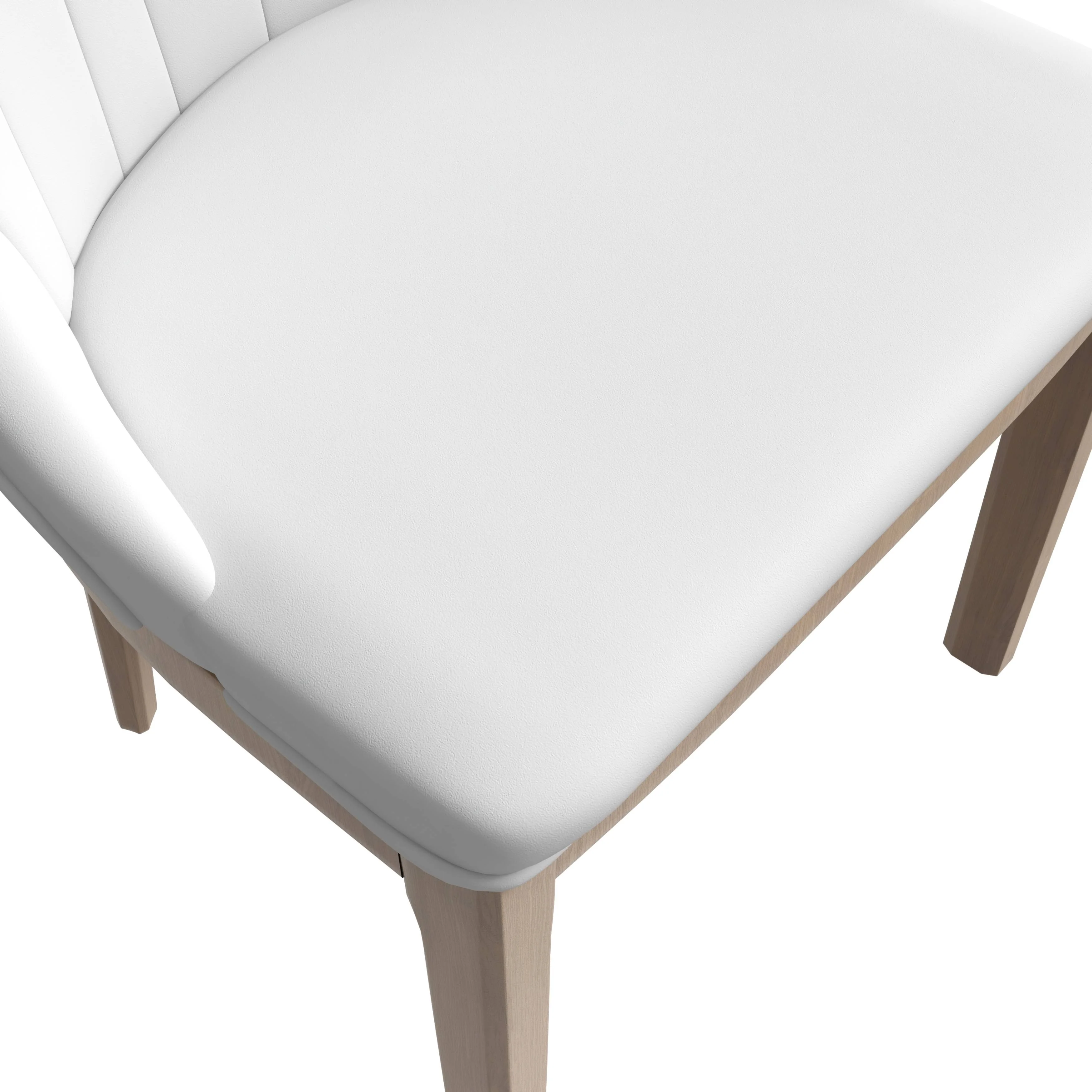 Verisma Collection Modern Wooden Dining Chair in White Set of 4