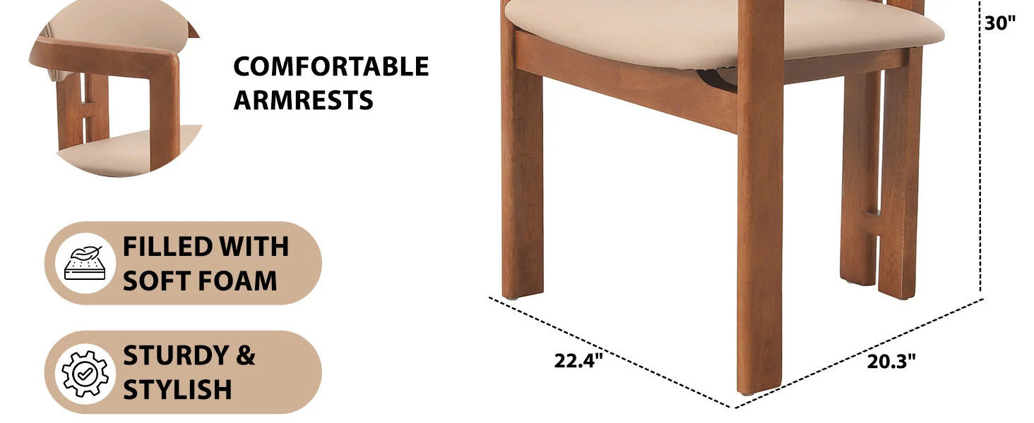 Velo Series Modern Dining Cha...rk Natural Wood with Taupe Seat Set of 4