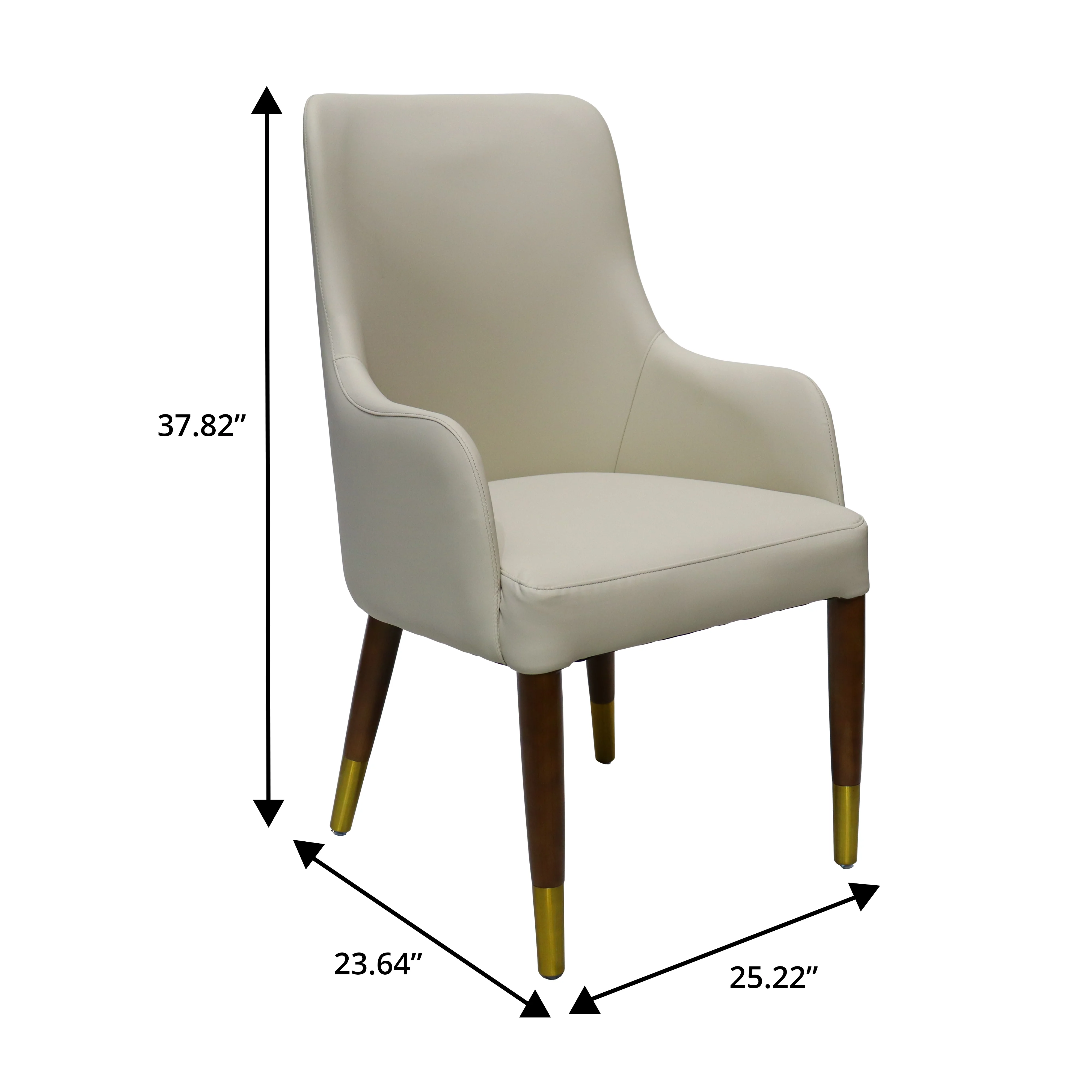 Viva Collection Modern Wooden Dining Arm Chair in Taupe