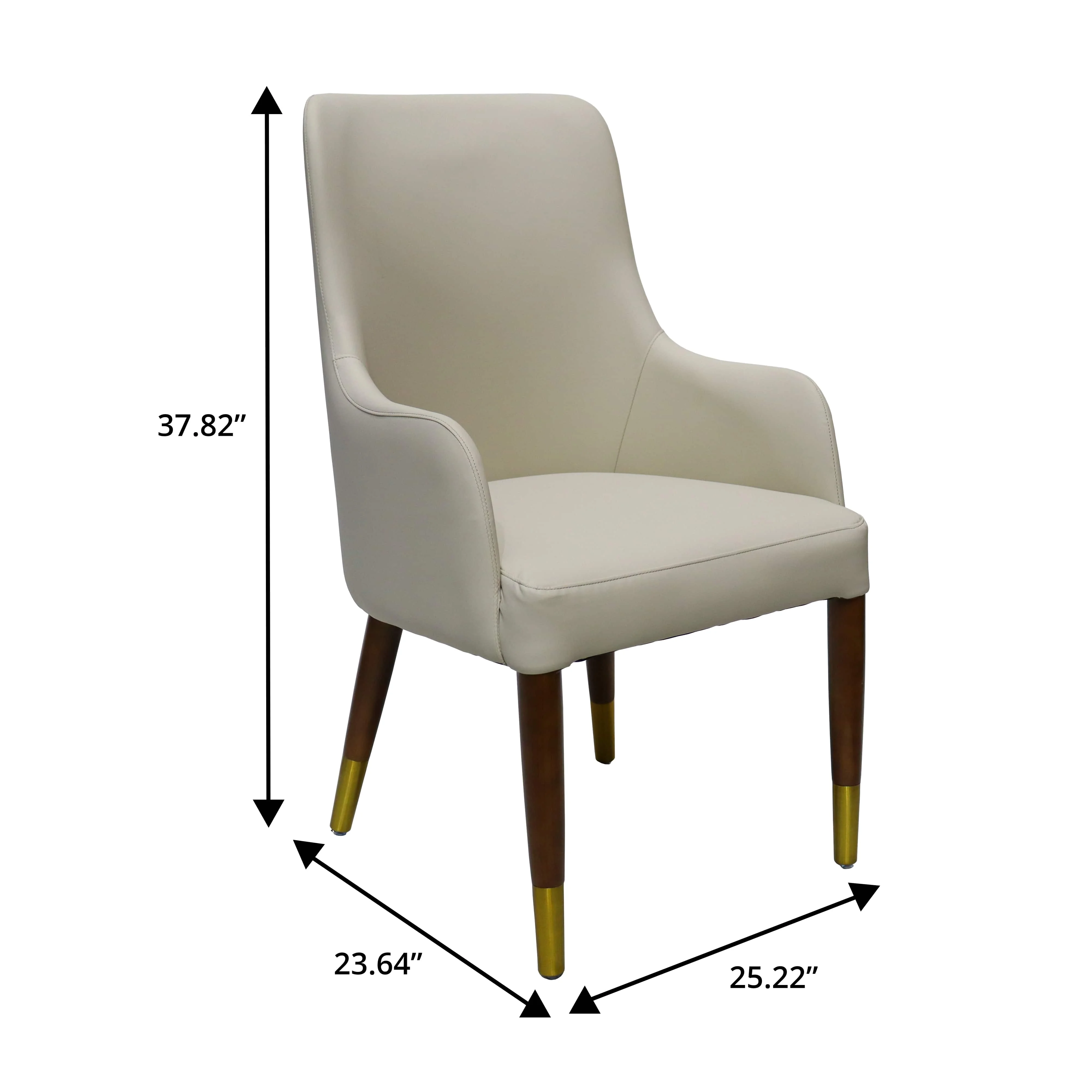 Viva Collection Modern Wooden Dining Arm Chair in Taupe - Set of 4