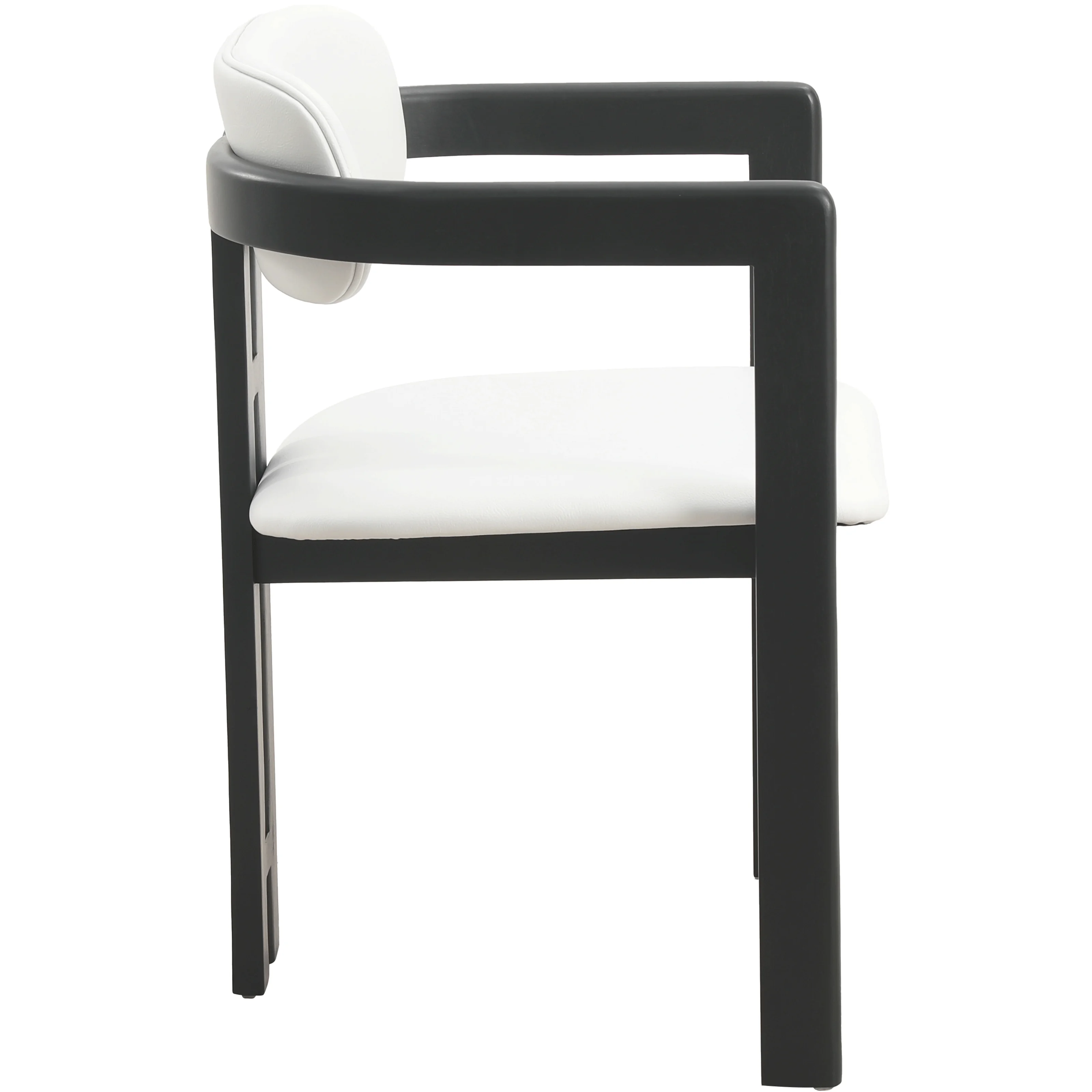 Velo Series Modern Dining Chair in Black Wood with Off White Seat
