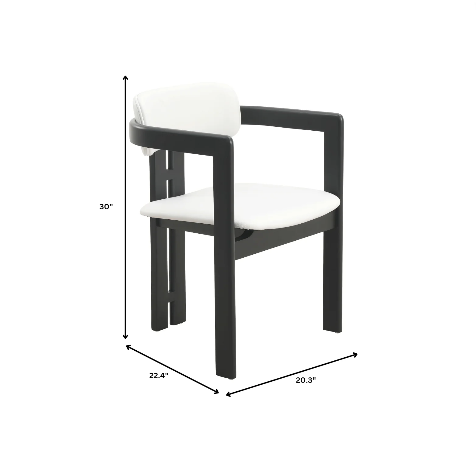 Velo Series Modern Dining Cha...Black Wood with Off White Seat Set of 4