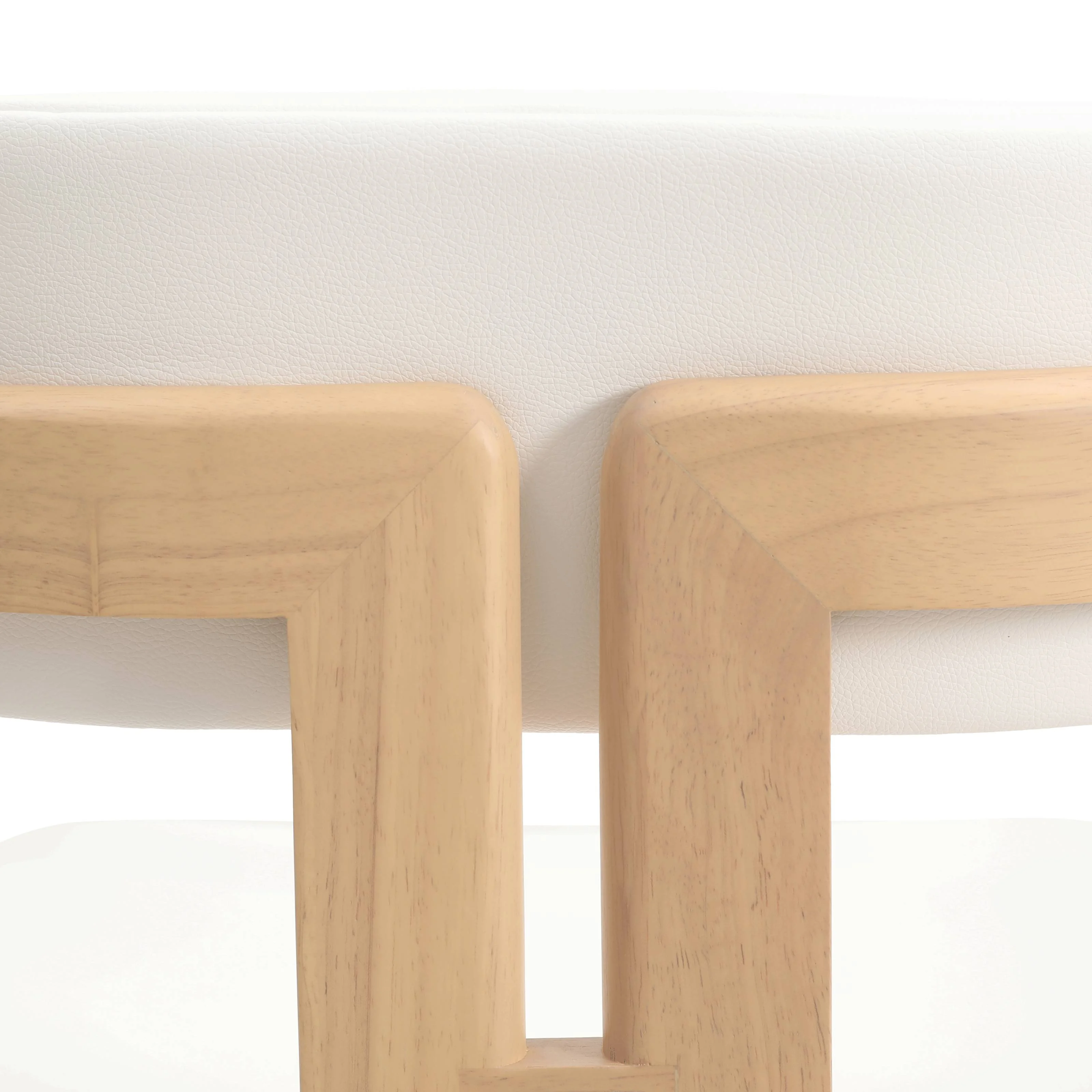 Velo Series Modern Dining Chair in Natrual Wood with White Seat
