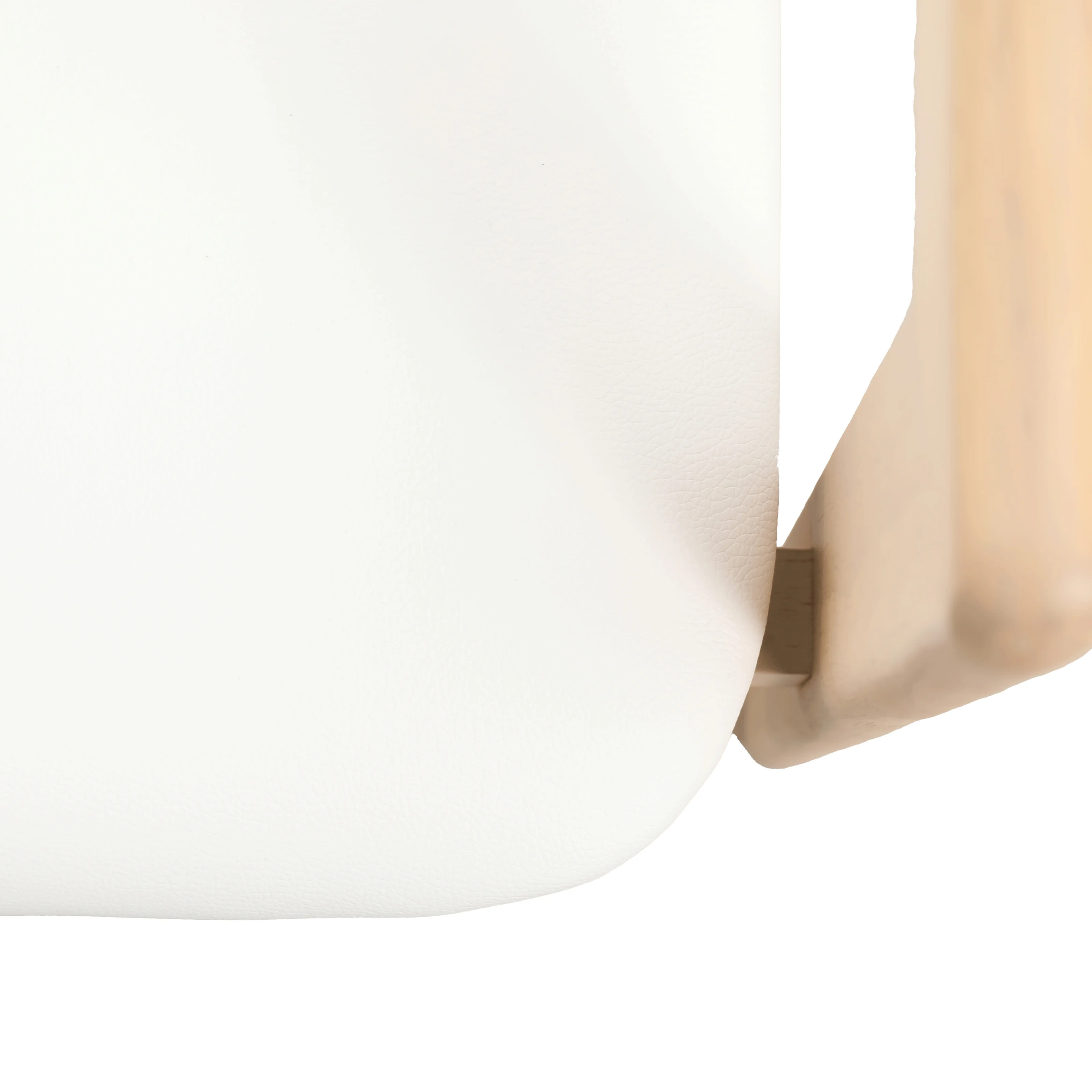 Velo Series Modern Dining Chair in Natrual Wood with White Seat Set of 4