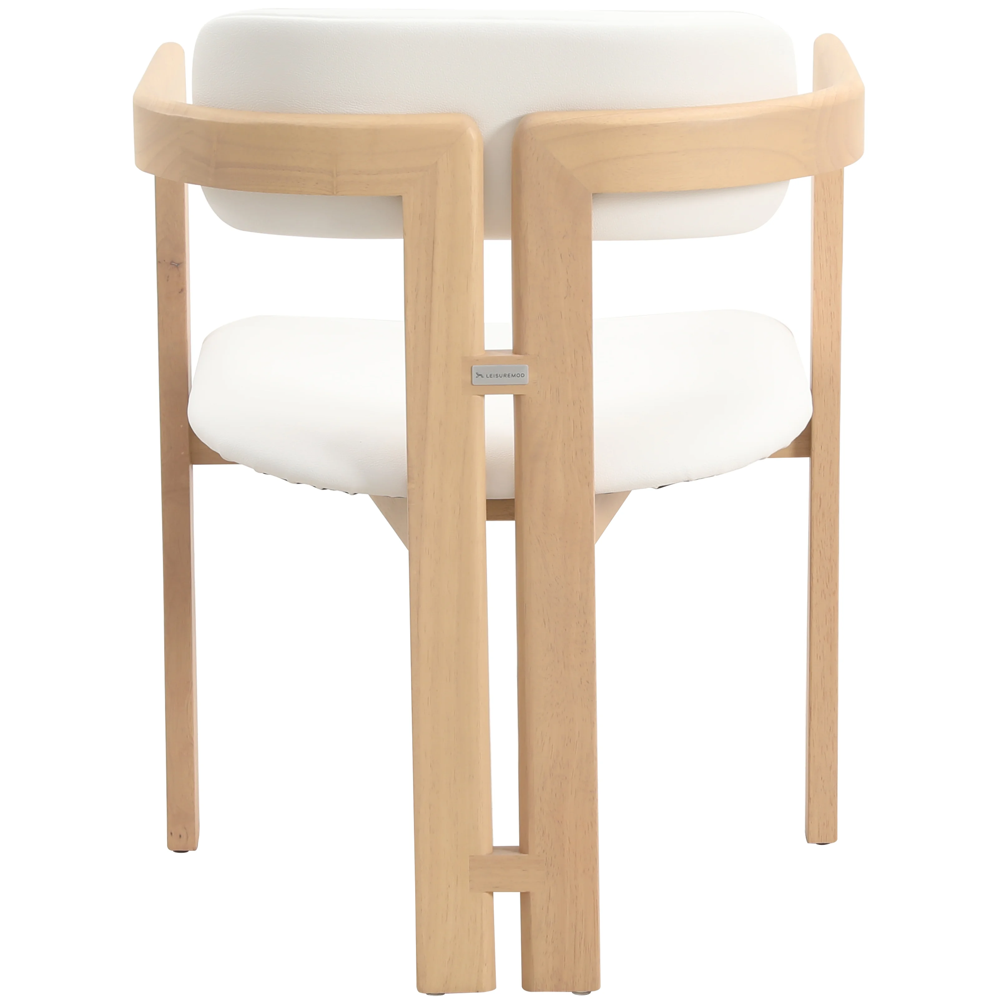 Velo Series Modern Dining Chair in Natrual Wood with White Seat Set of 4