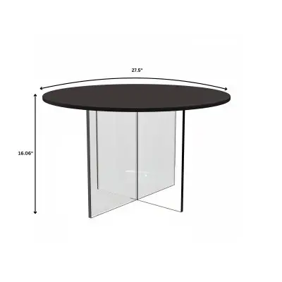 Valore Collection 28" Acrylic Side Table With Black Top