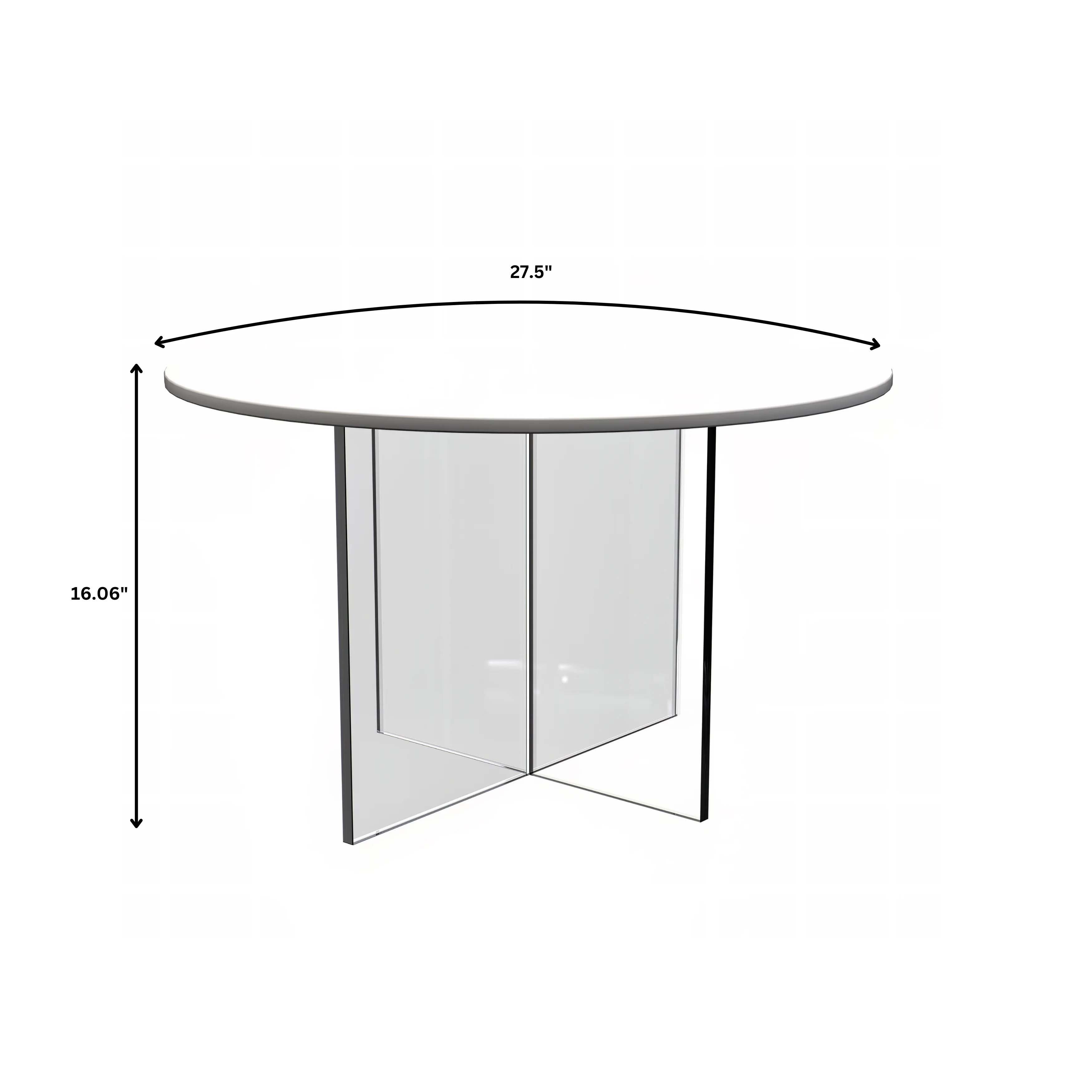 Valore Collection 28" Acrylic Side Table With White Top