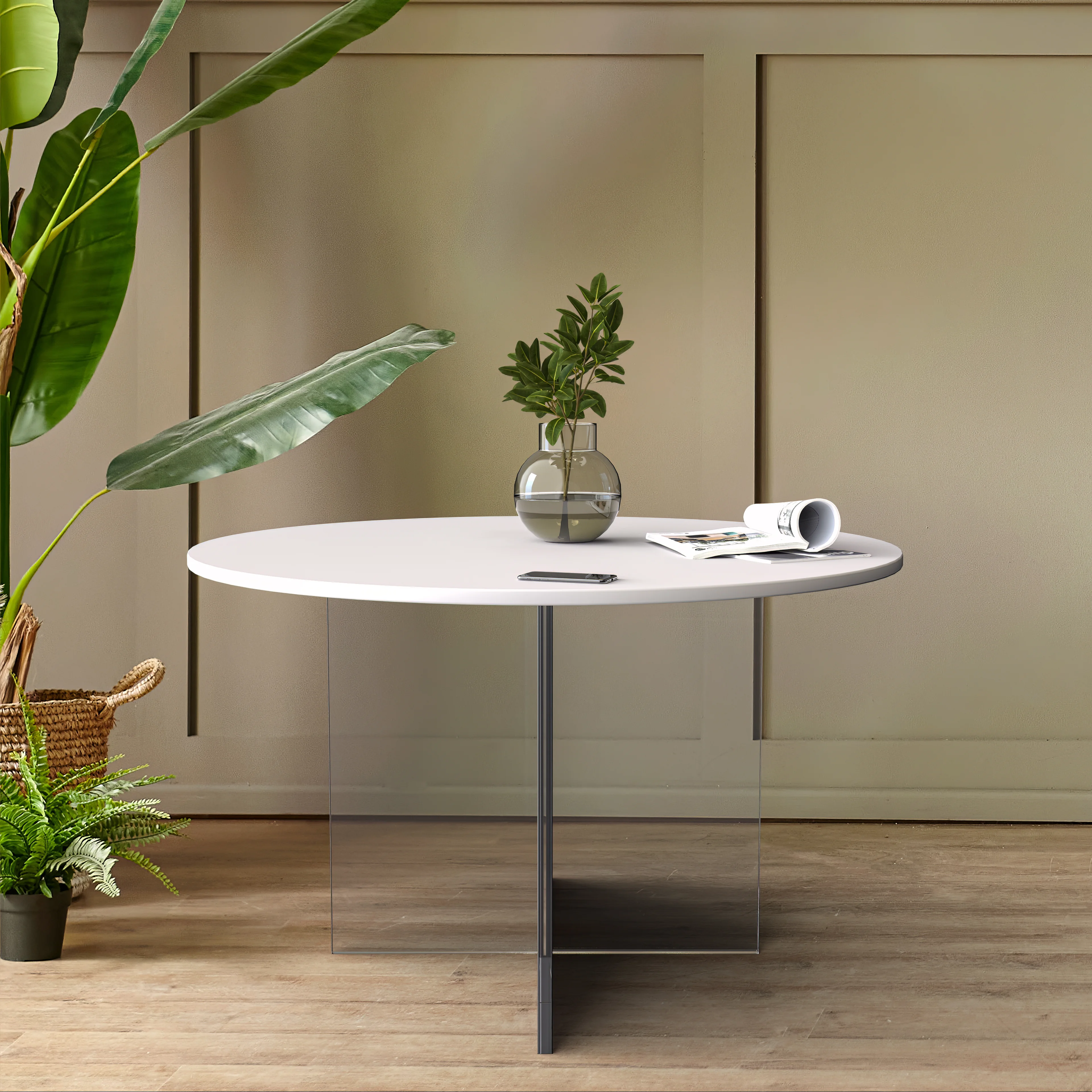 Valore Collection Acrylic Coffe Table With White Top