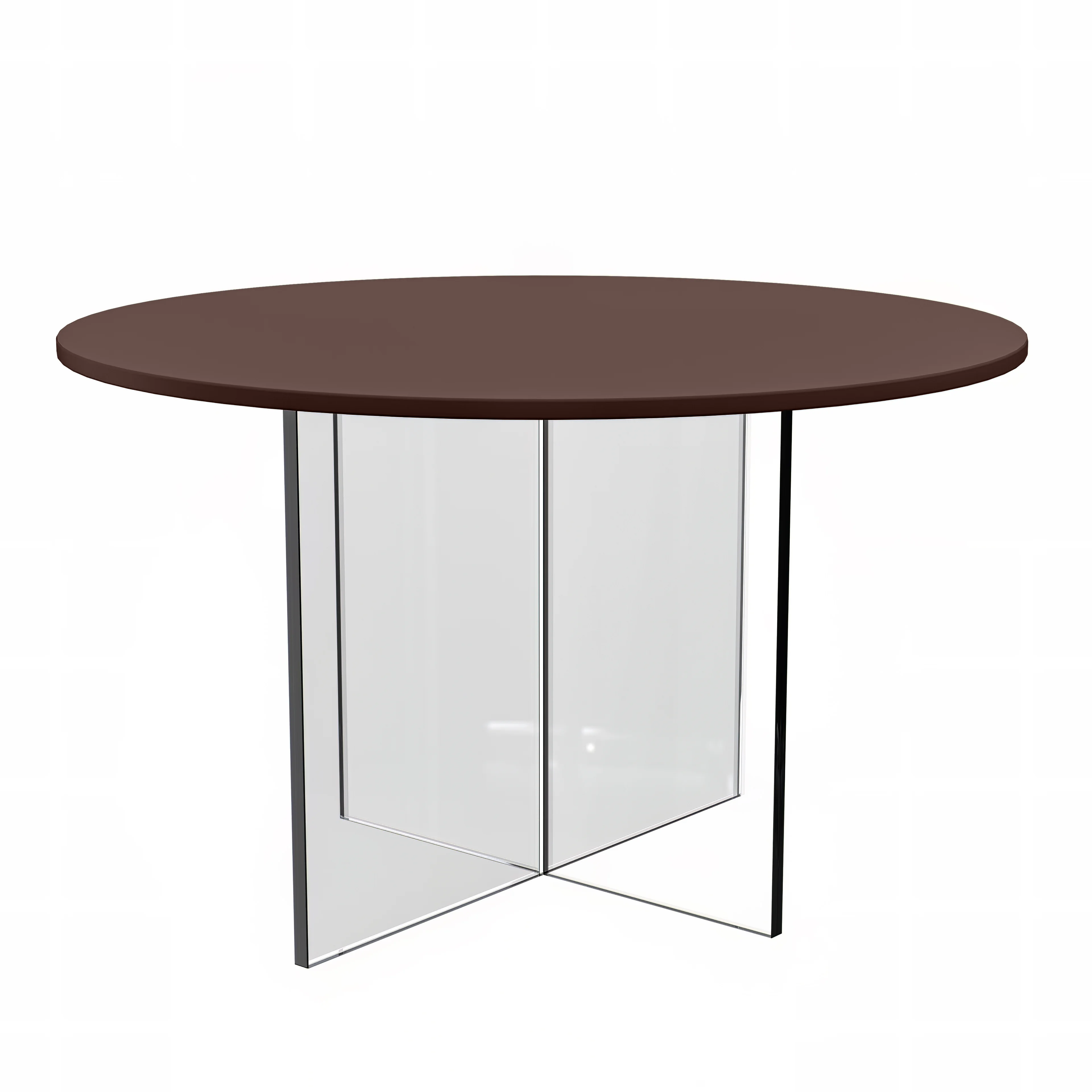 Valore Collection Acrylic Coffe Table With Walnut Top