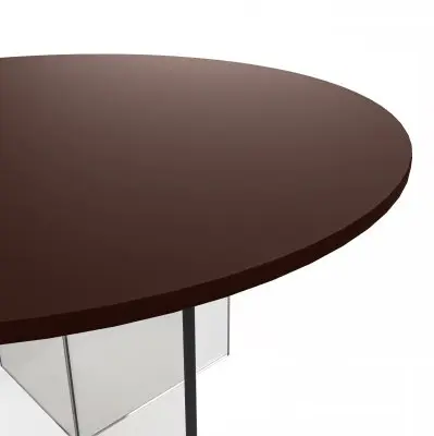 Valore Collection Acrylic Coffe Table With Walnut Top