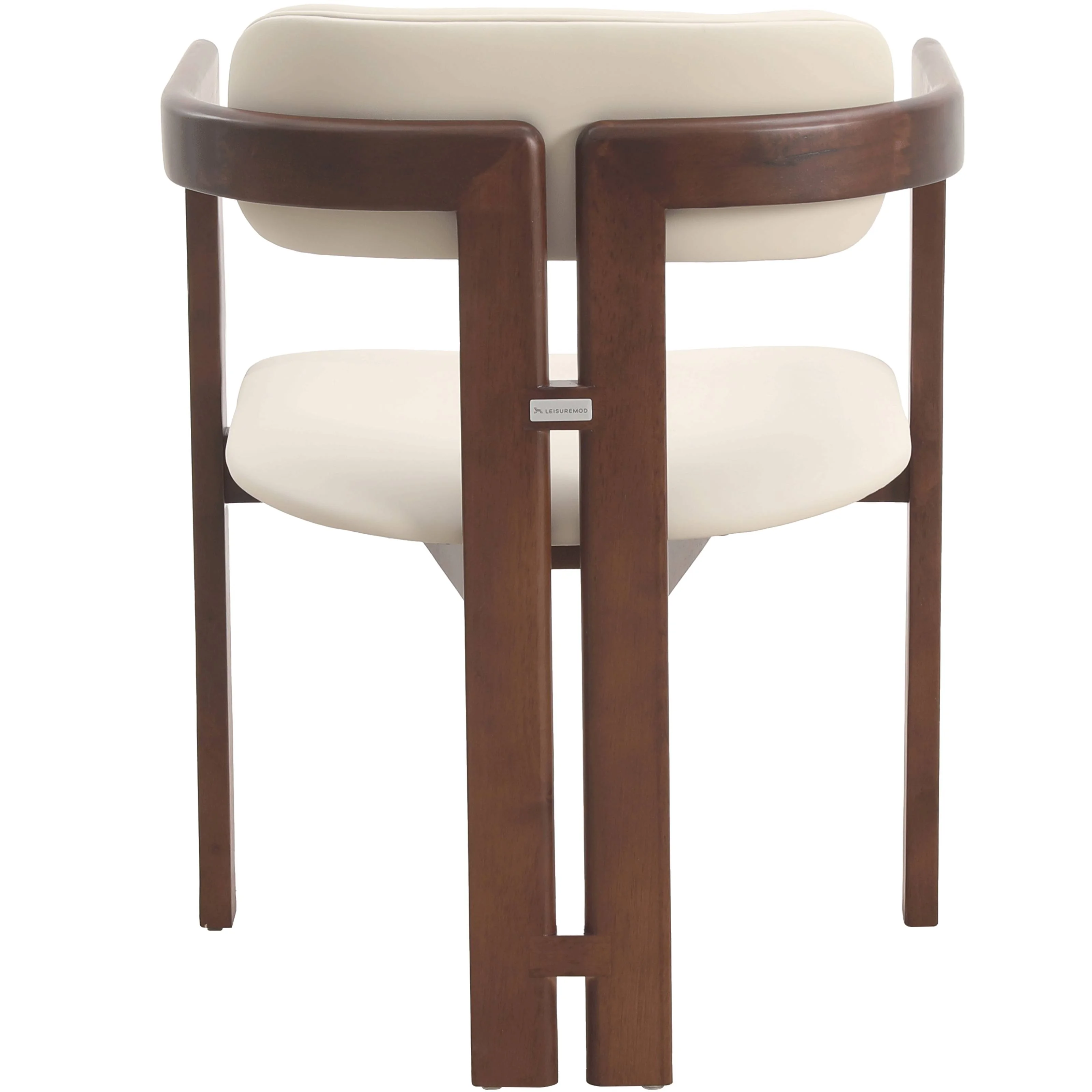 Velo Series Modern Dining Chair in Walnut Color Wood with Toupe Seat