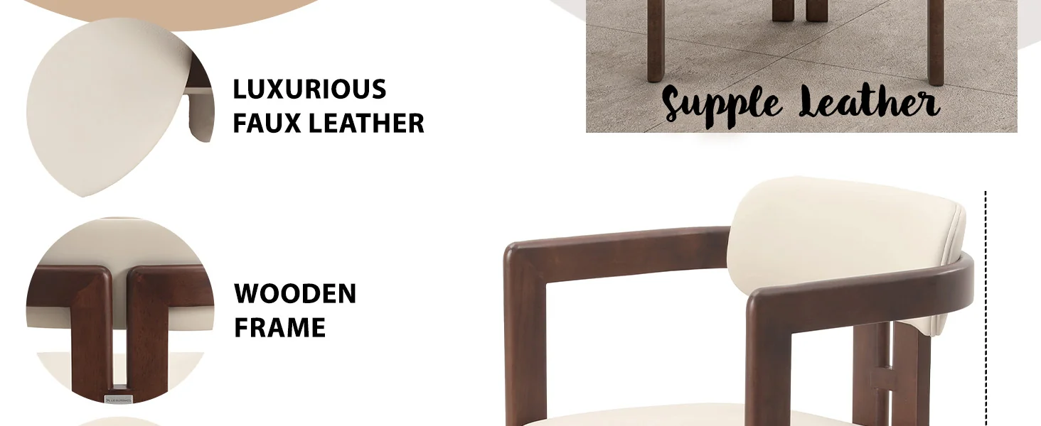 Velo Series Modern Dining Cha...lnut Color Wood with Toupe Seat Set of 4