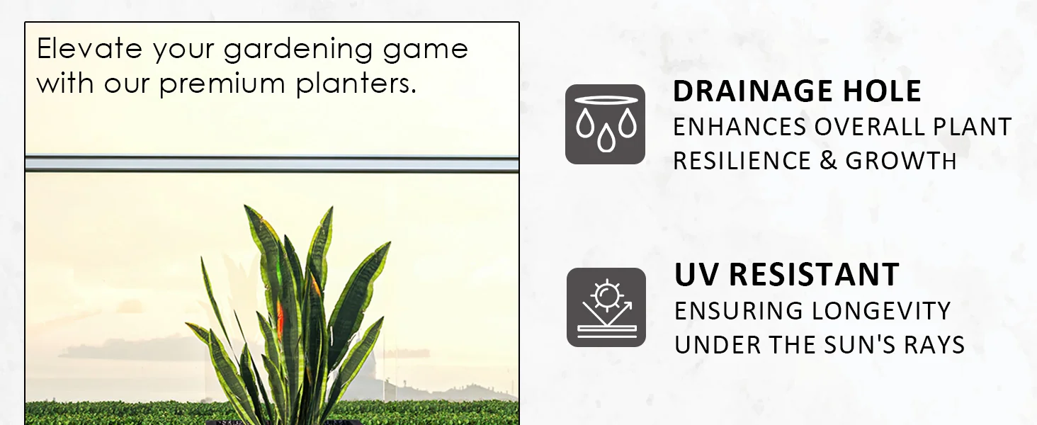 Verdura Series Cubic Poly Stone Planter in Dotted Blck 21.7 Cube