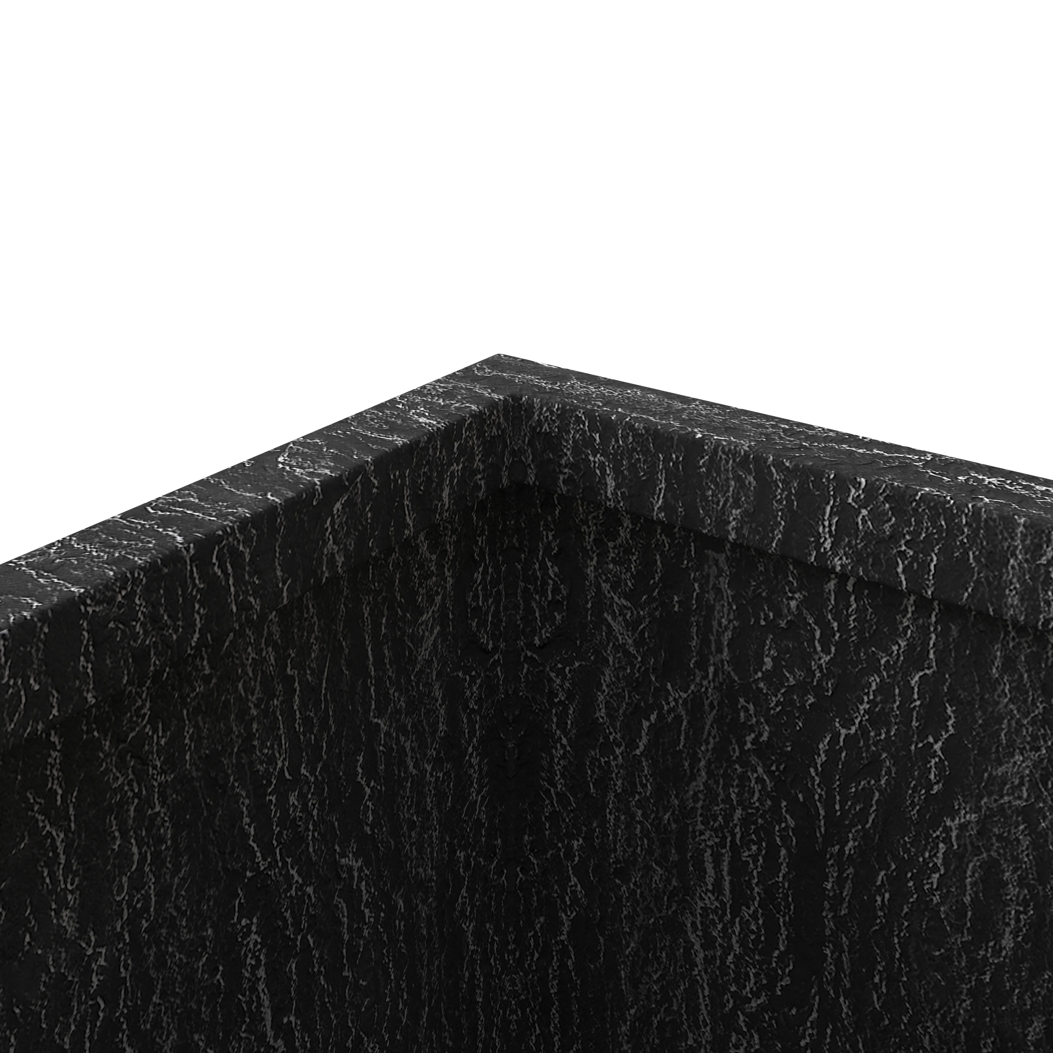 Verdura Series Cubic Poly Stone Planter in Dotted Blck 29.5 Cube