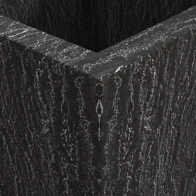 Verdura Series Cubic Poly Stone Planter in Dotted Blck 29.5 Cube