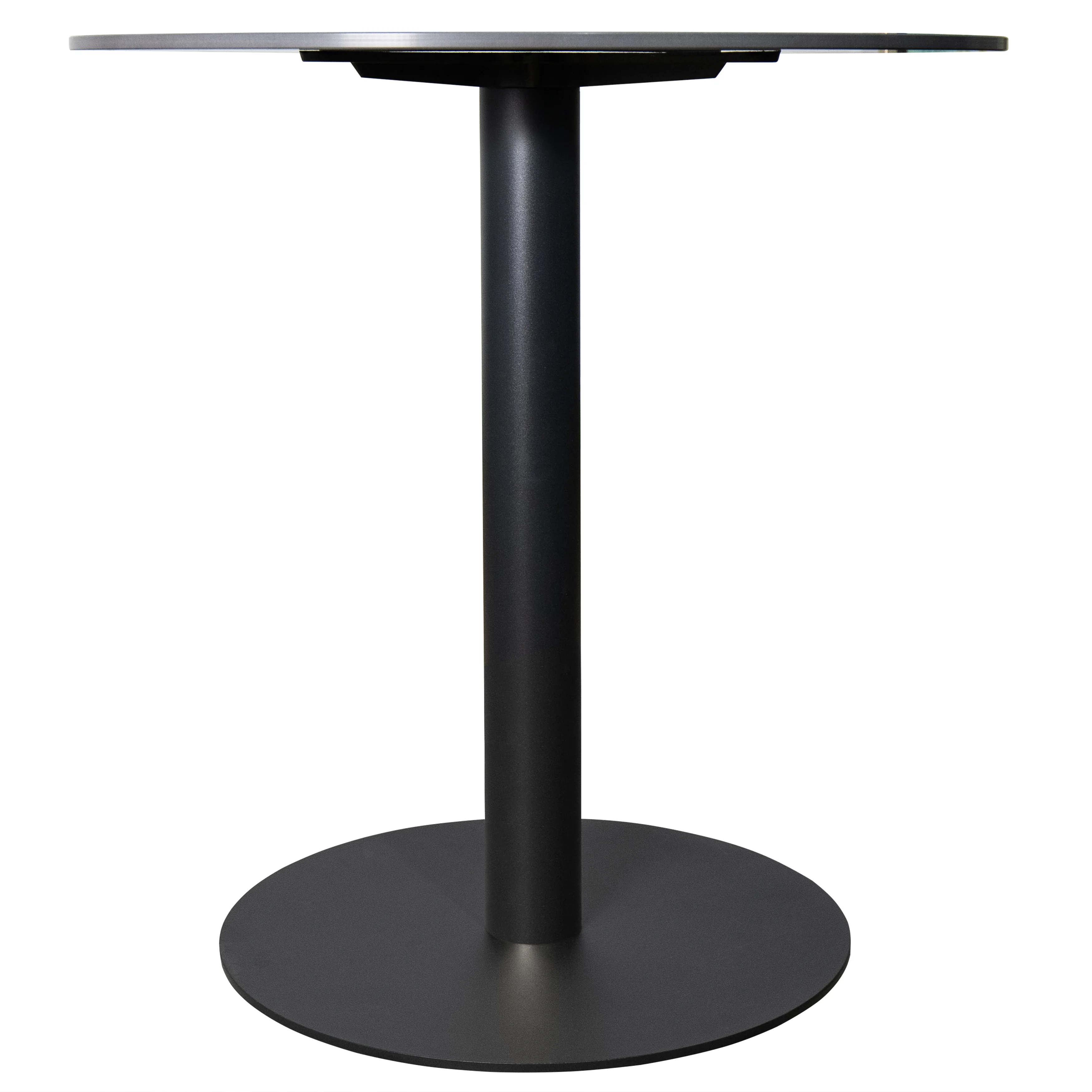 Vail Collection Dining Table Black Base With 27" Round Black Stone Top