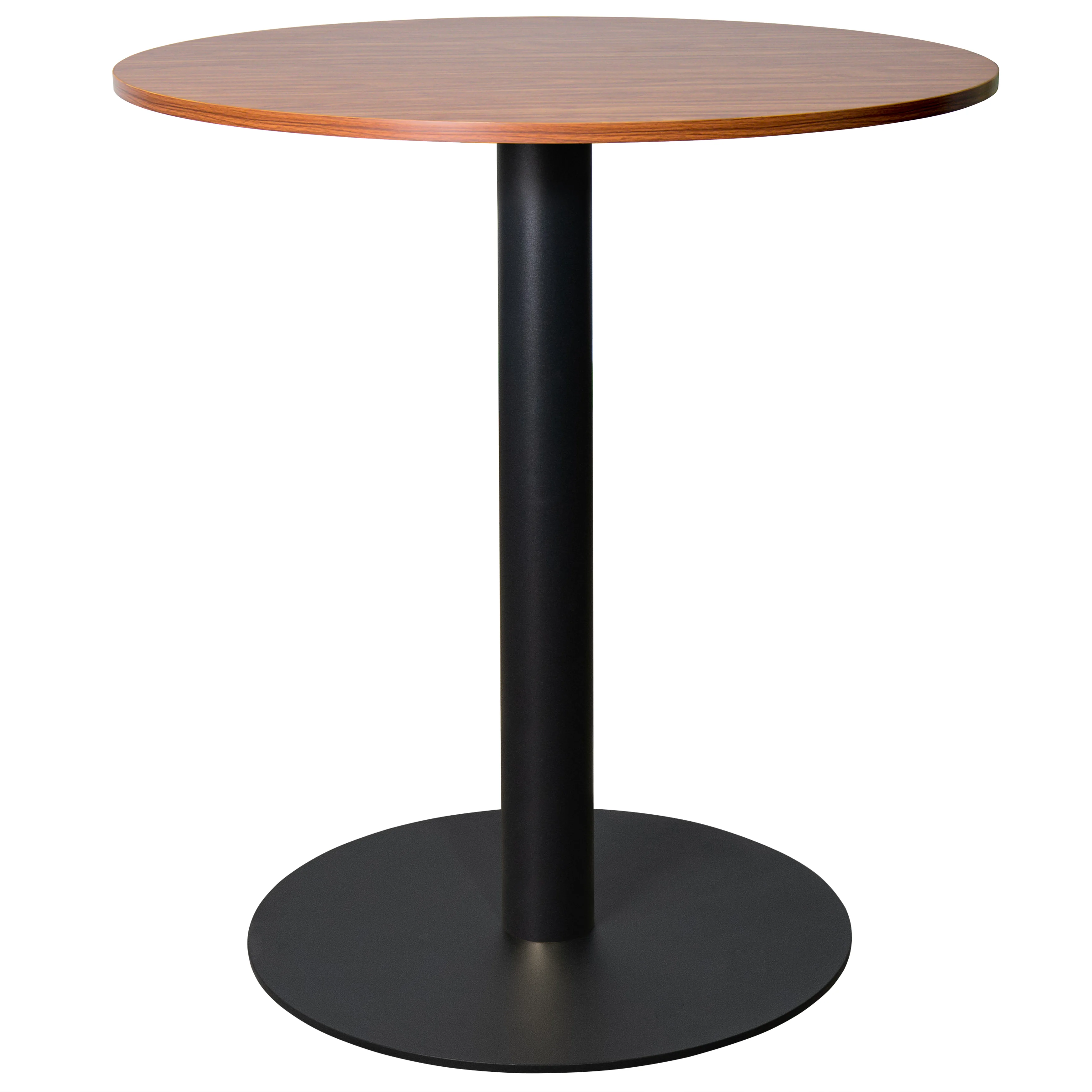 Vail Collection Dining Table Black Base With 27" Round Cognac Brown MDF Top
