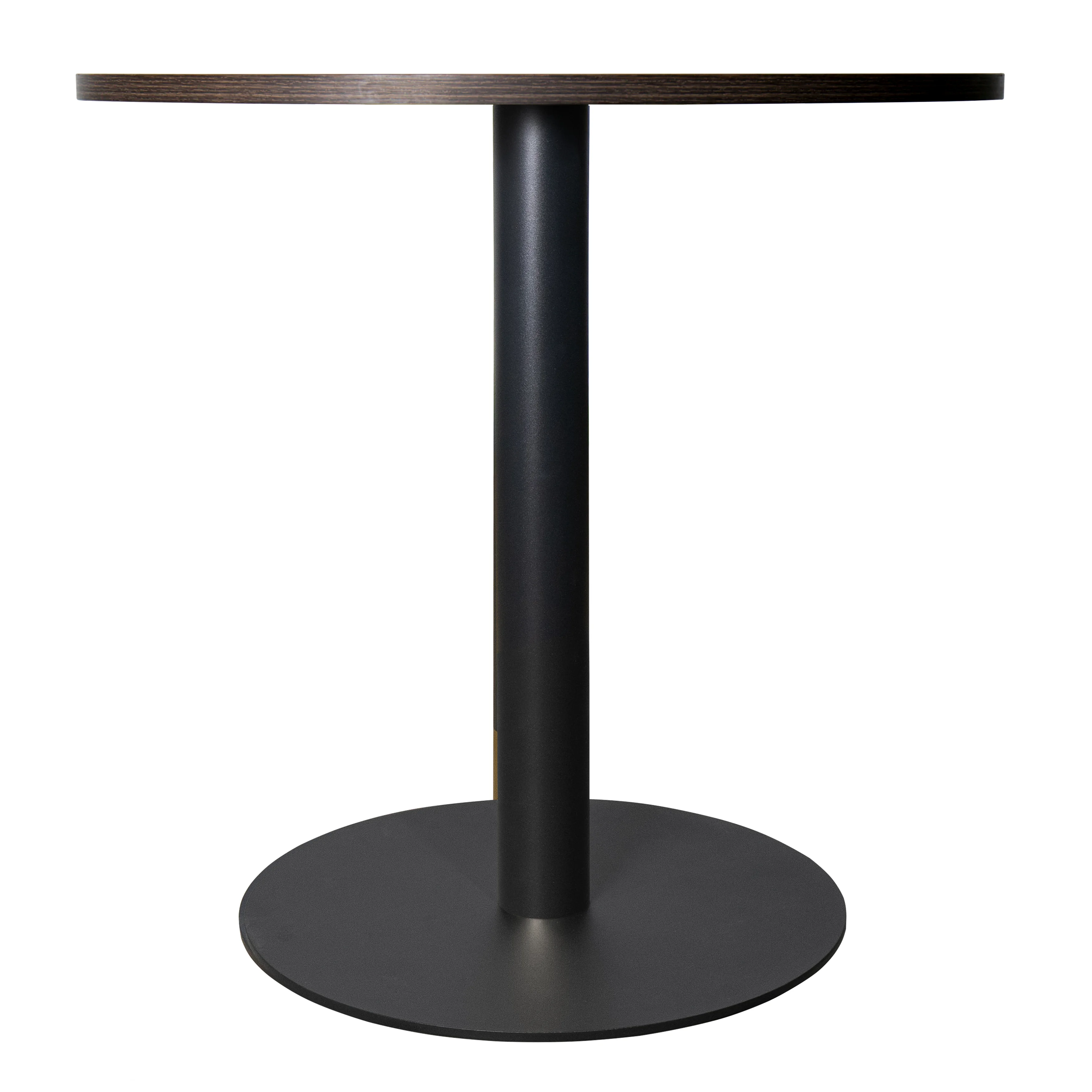 Vail Collection Dining Table Black Base With 27" Round Dark  Brown MDF Top