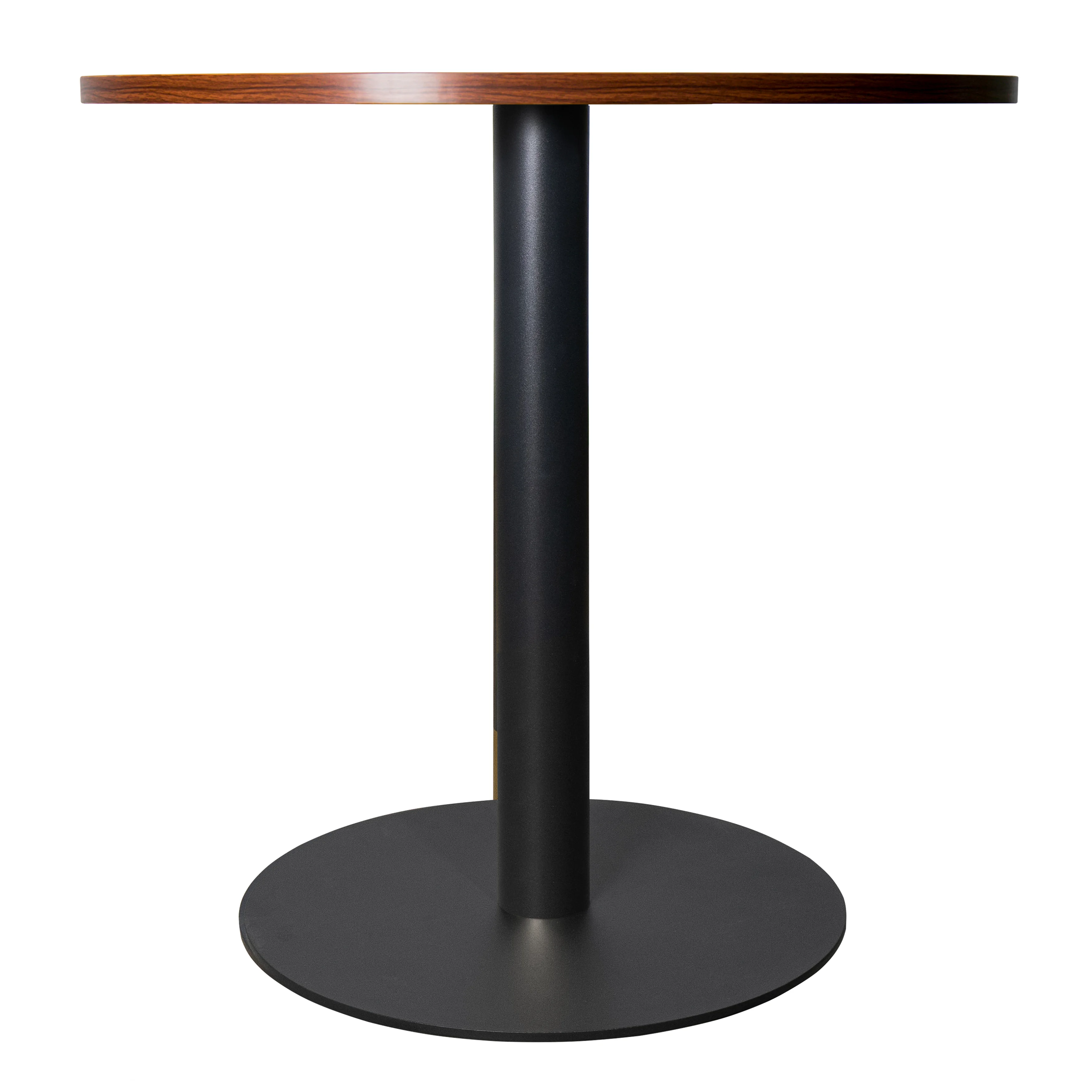 Vail Collection Dining Table Black Base With 36" Round Cognac Brown MDF Top