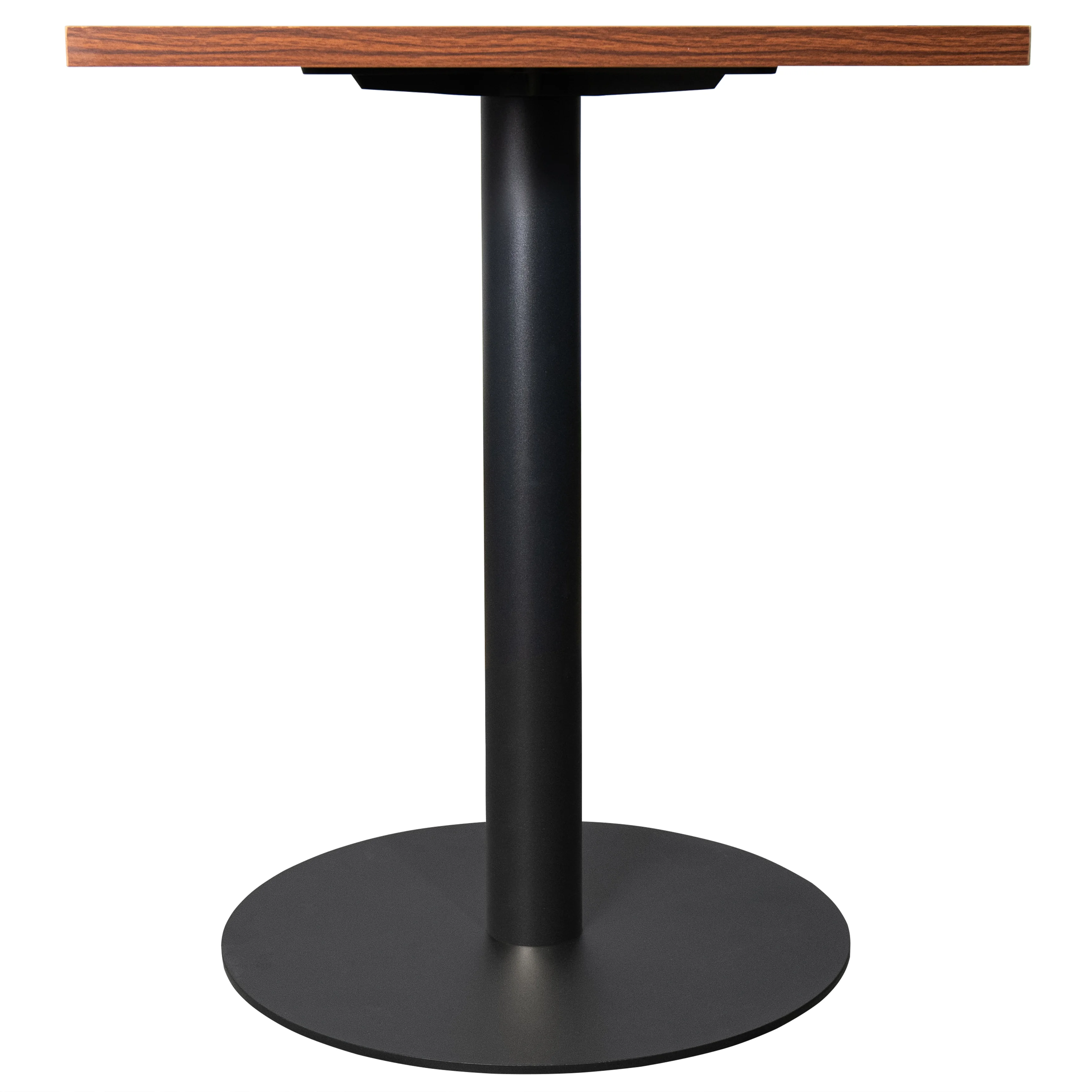 Vail Collection Dining Table Black Base With 24" Square Cognac Brown MDF Top