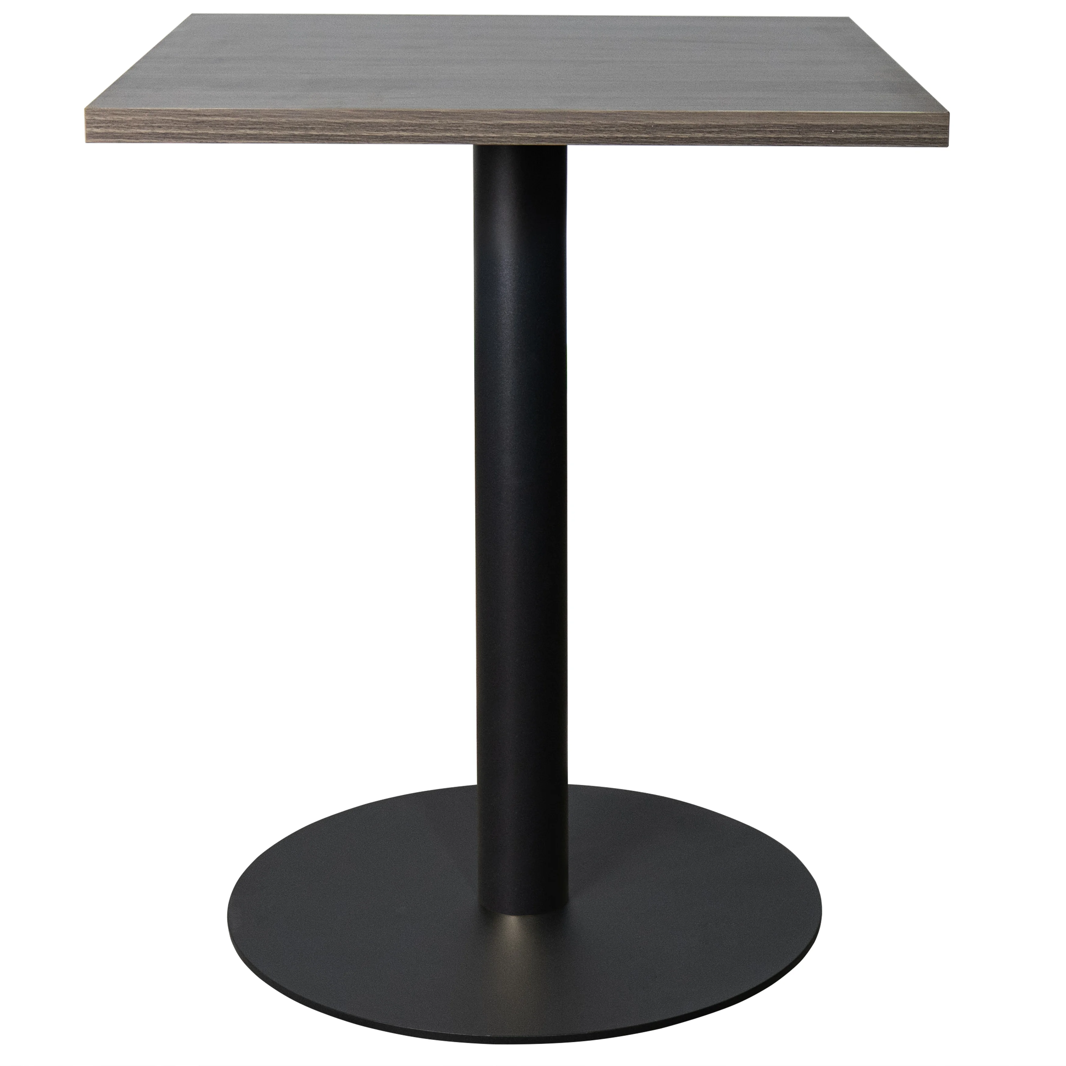 Vail Collection Dining Table Black Base With 24" Square Dark  Brown MDF Top
