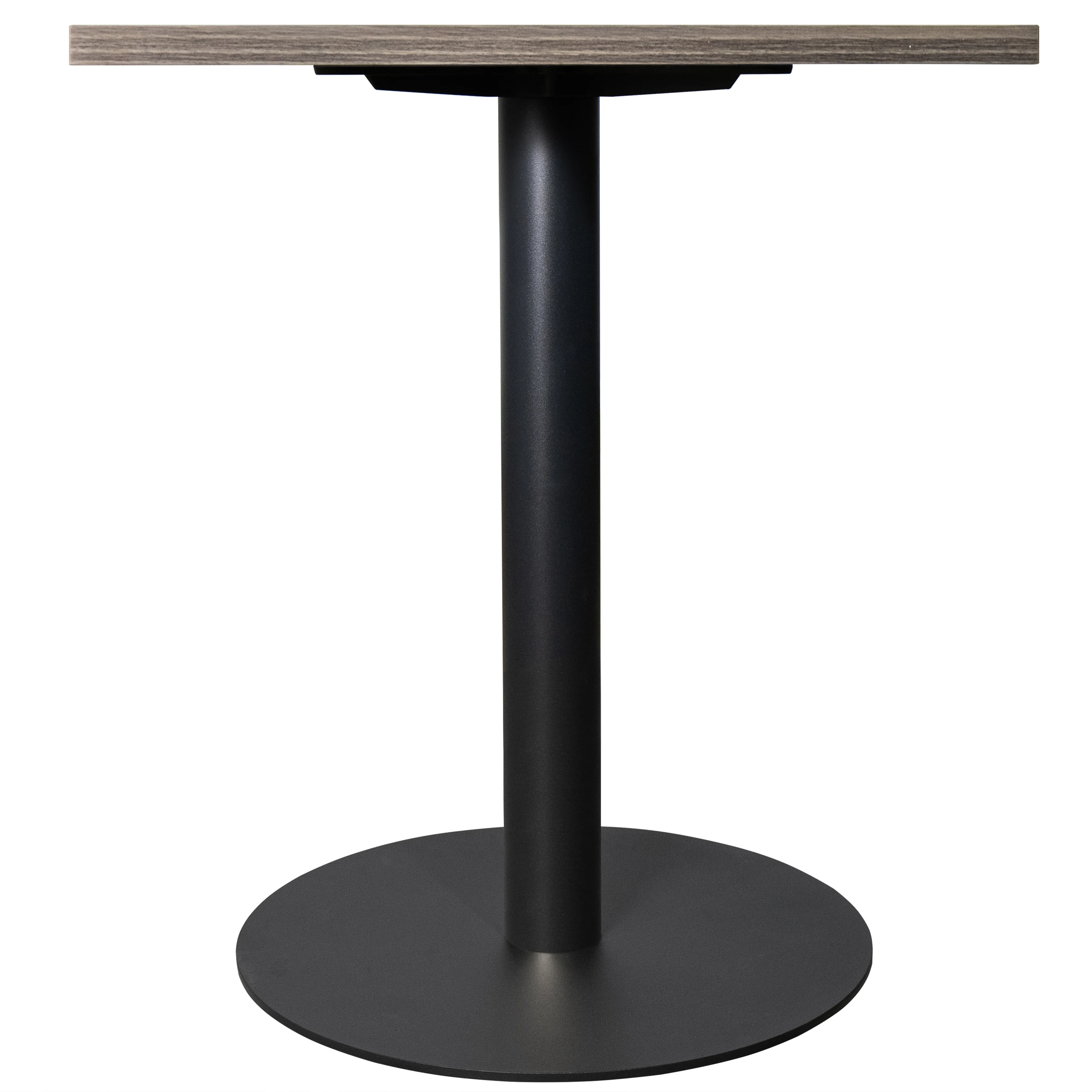 Vail Collection Dining Table Black Base With 24" Square Dark  Brown MDF Top