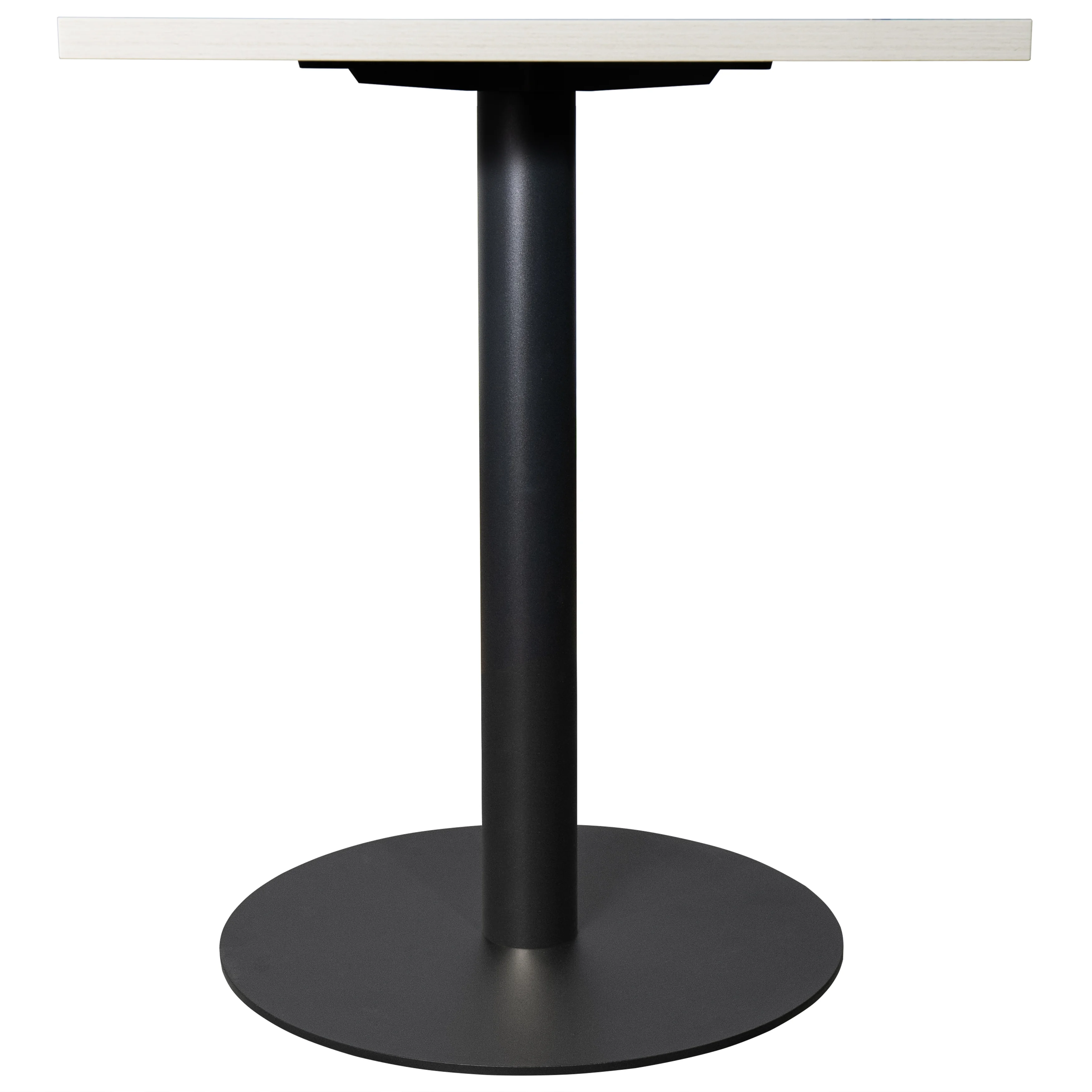 Vail Collection Dining Table Black Base With 24" Square Light Wood  Brown MDF Top