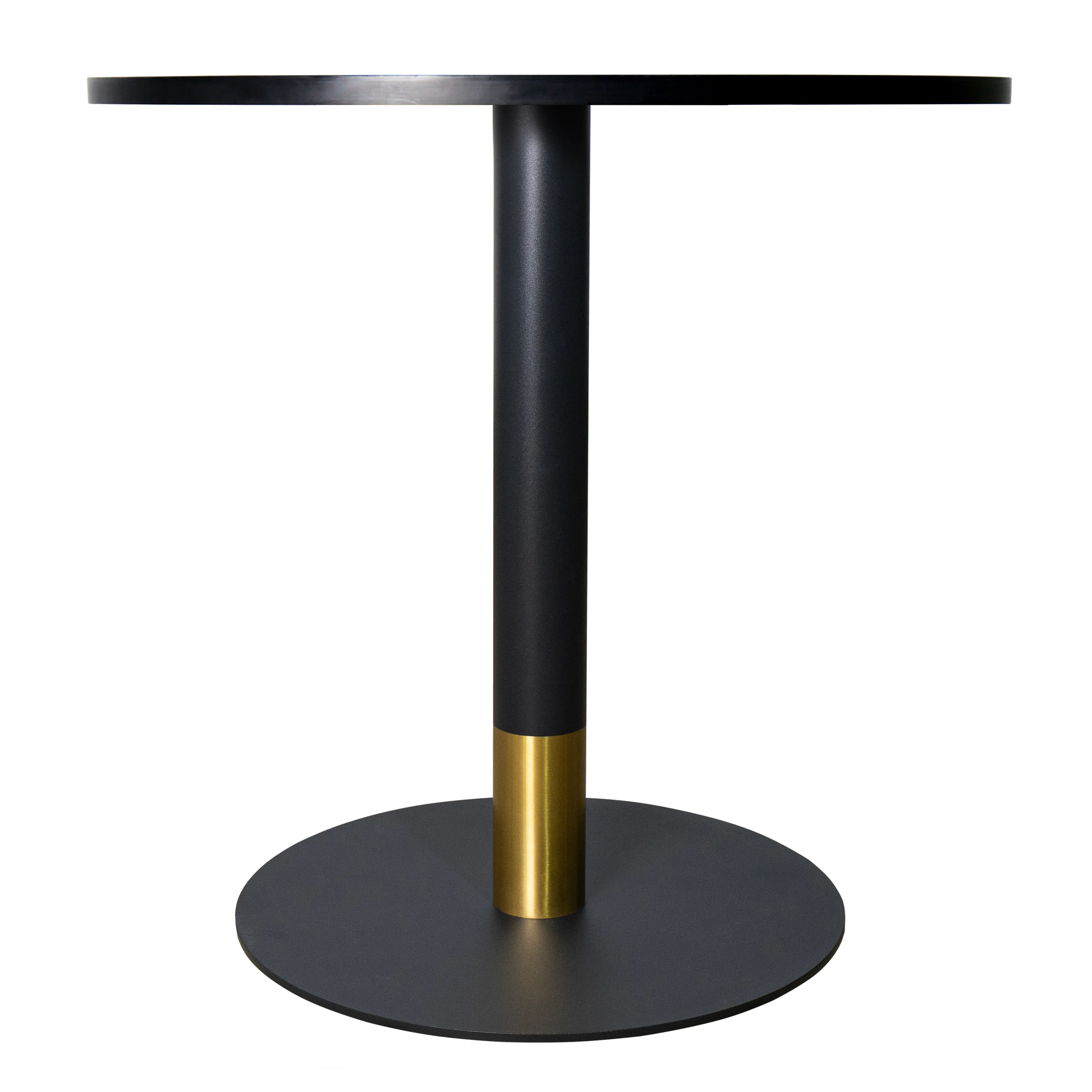 Vail Collection Dining Table Black/Gold Base With 36" Round Black MDF Top