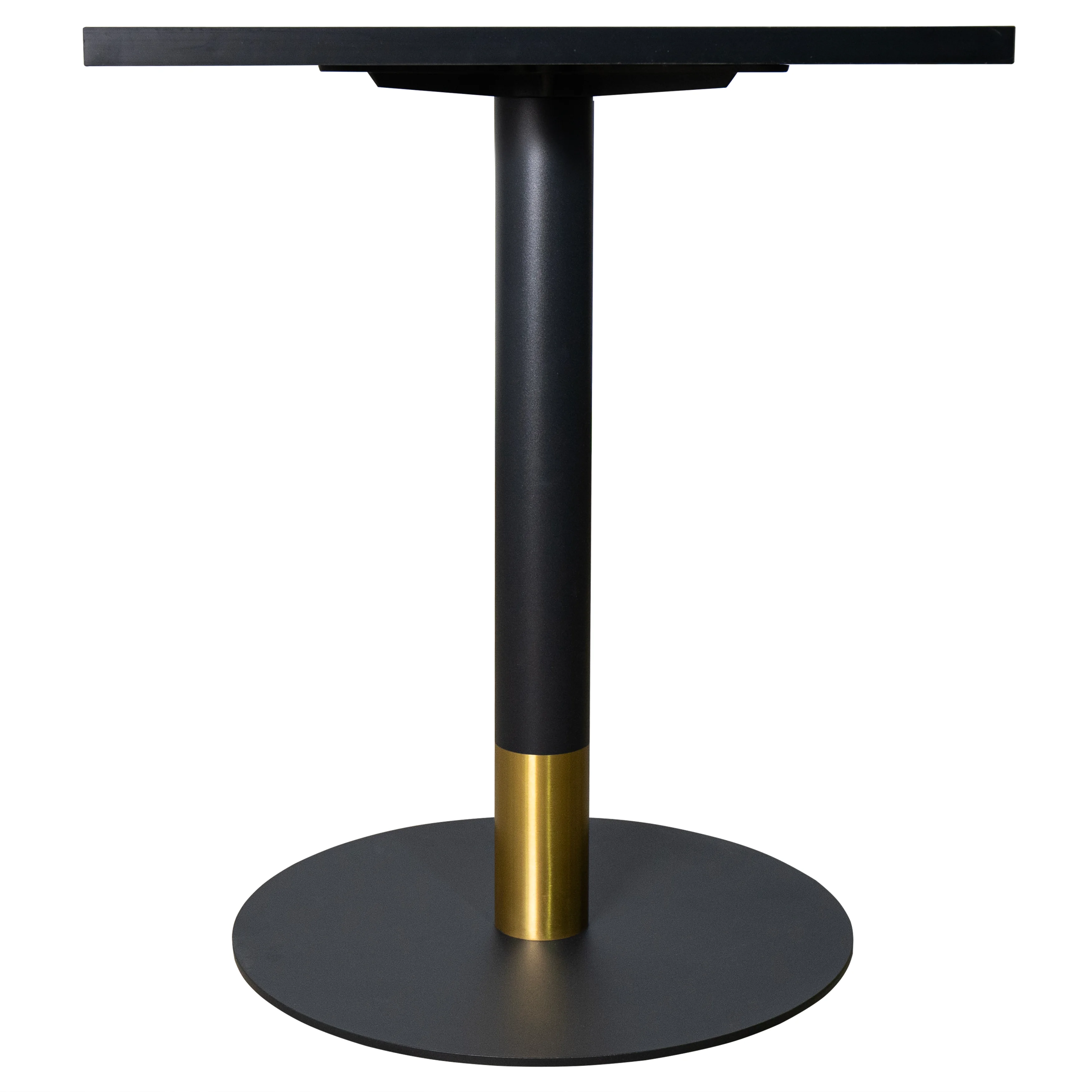 Vail Collection Dining Table Black/Gold Base With 24" Square Black MDF Top