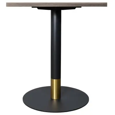 Vail Collection Dining Table Black/Gold Base With 24" Square Dark  Brown MDF Top
