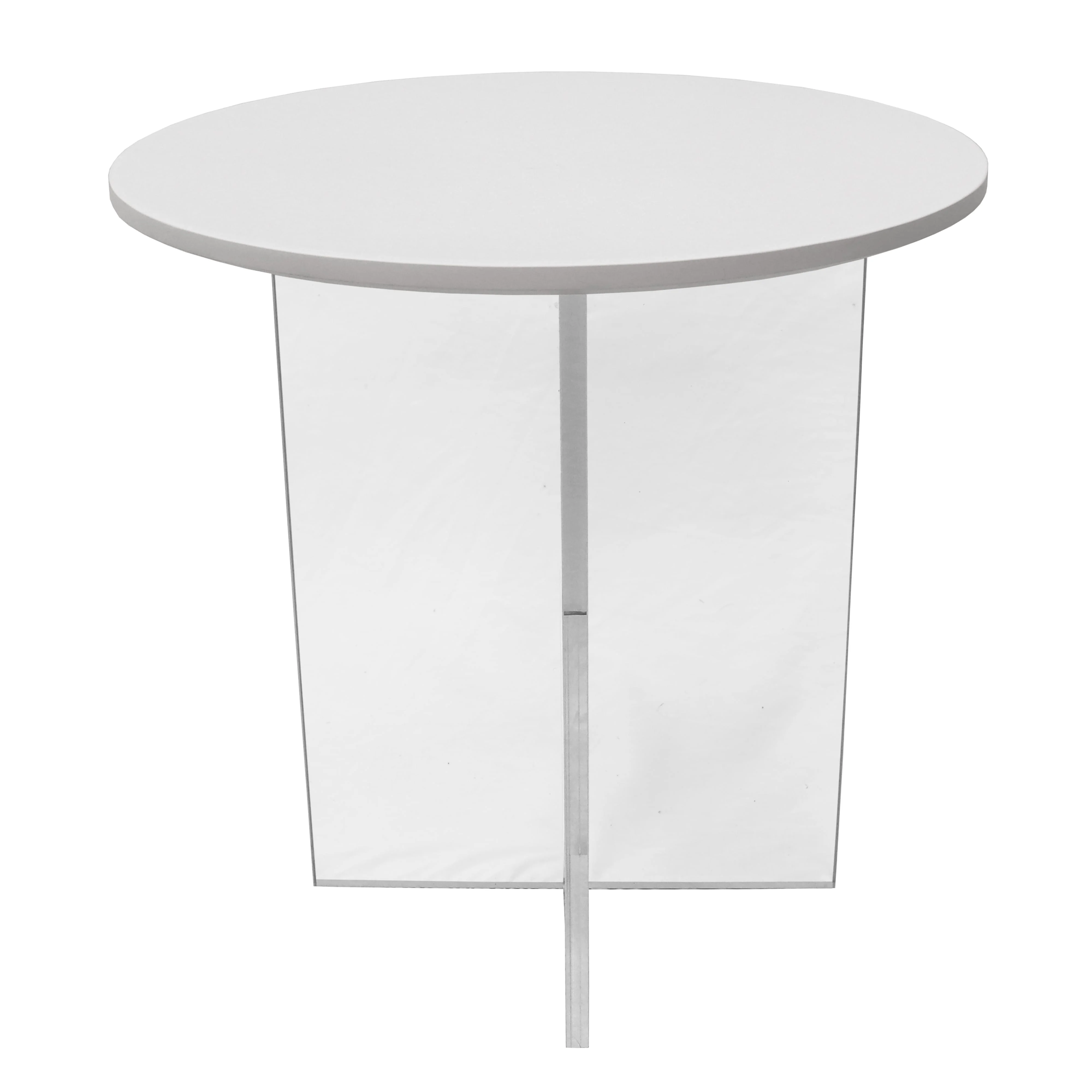 Valore Collection 20" Acrylic Side Table With White Top