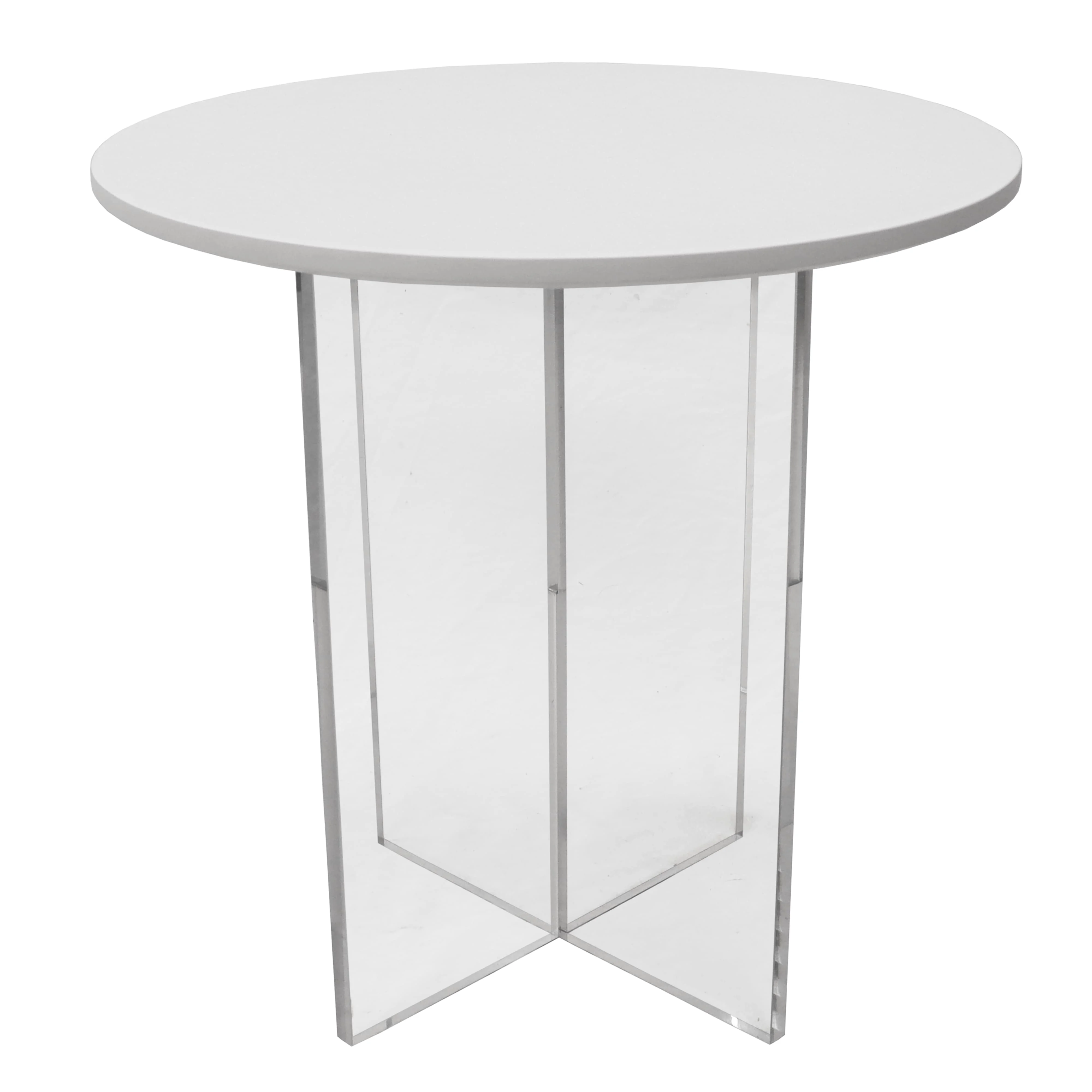 Valore Collection 20" Acrylic Side Table With White Top