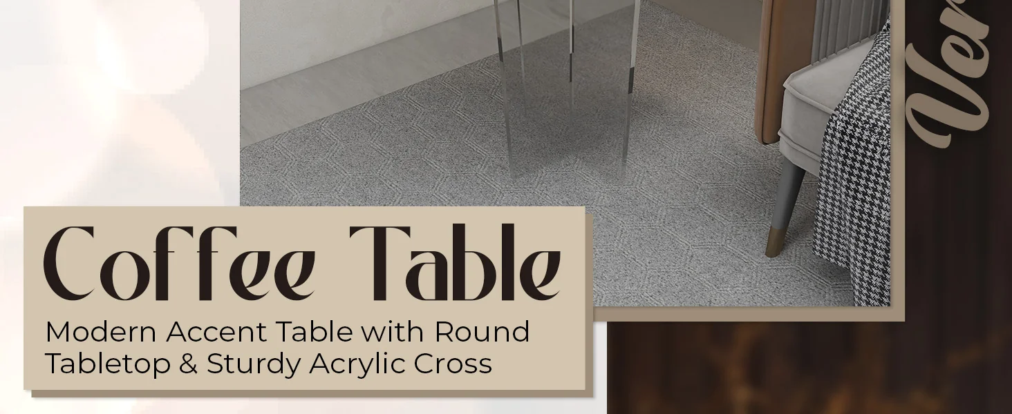 Valore Collection Acrylic Coffee Table With White Top