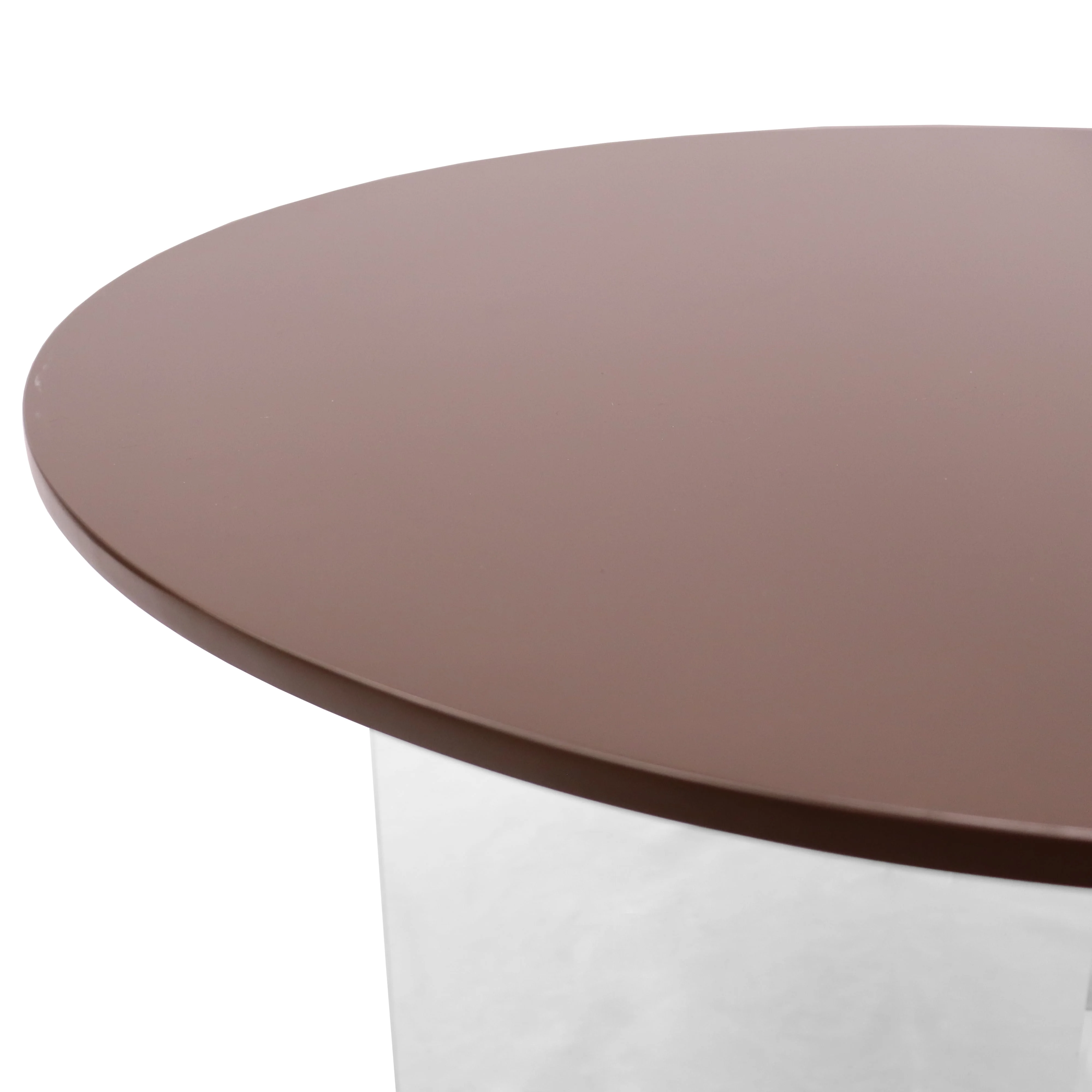 Valore Collection 20" Acrylic Side Table With Walnut Top