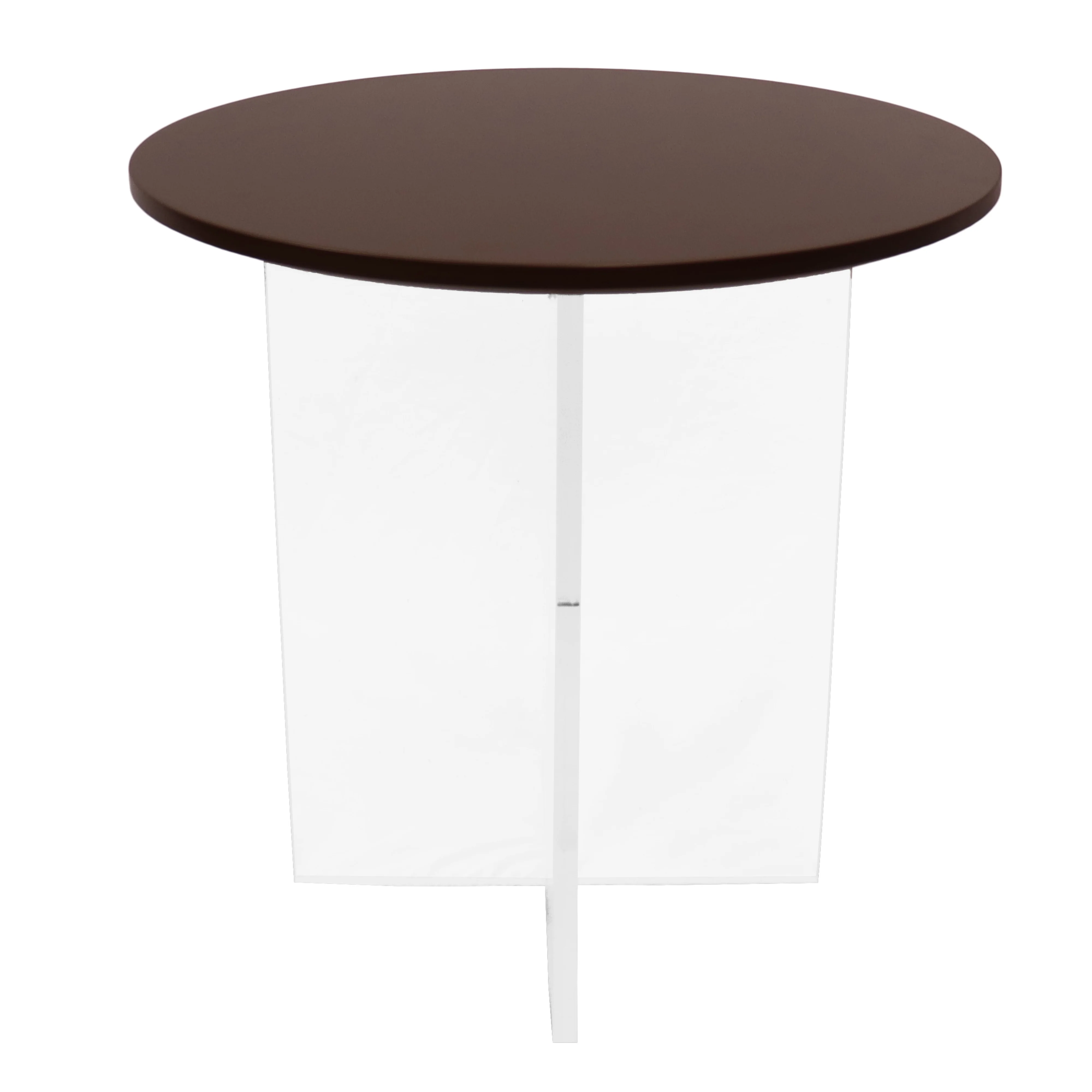 Valore Collection Acrylic Coffee Table With Walnut Top