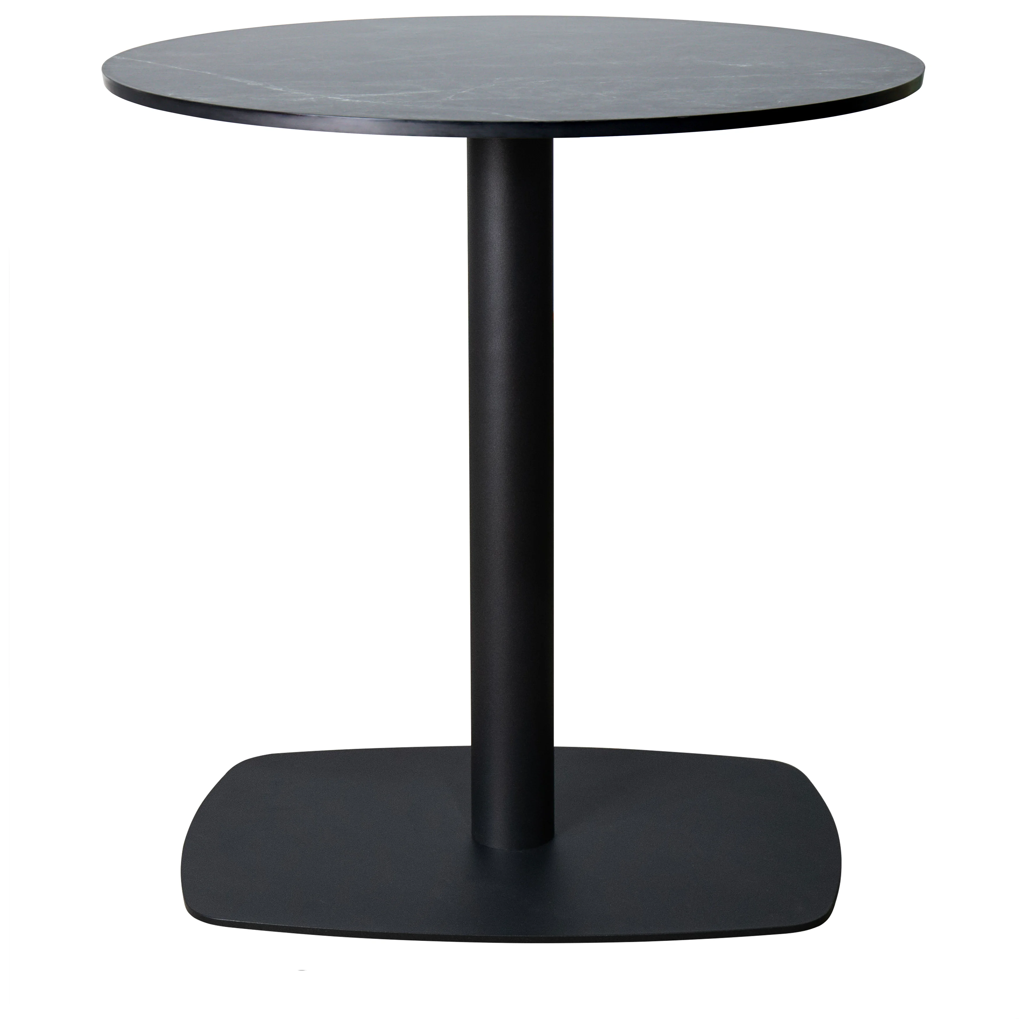 Vail Collection Dining Table Black Rectangle Base With 27" Round Black MDF Top