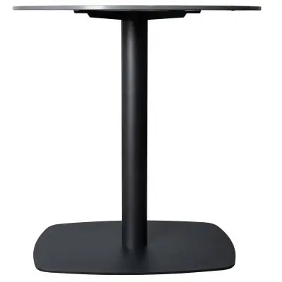 Vail Collection Dining Table Black Rectangle Base With 27" Round Black Stone Top