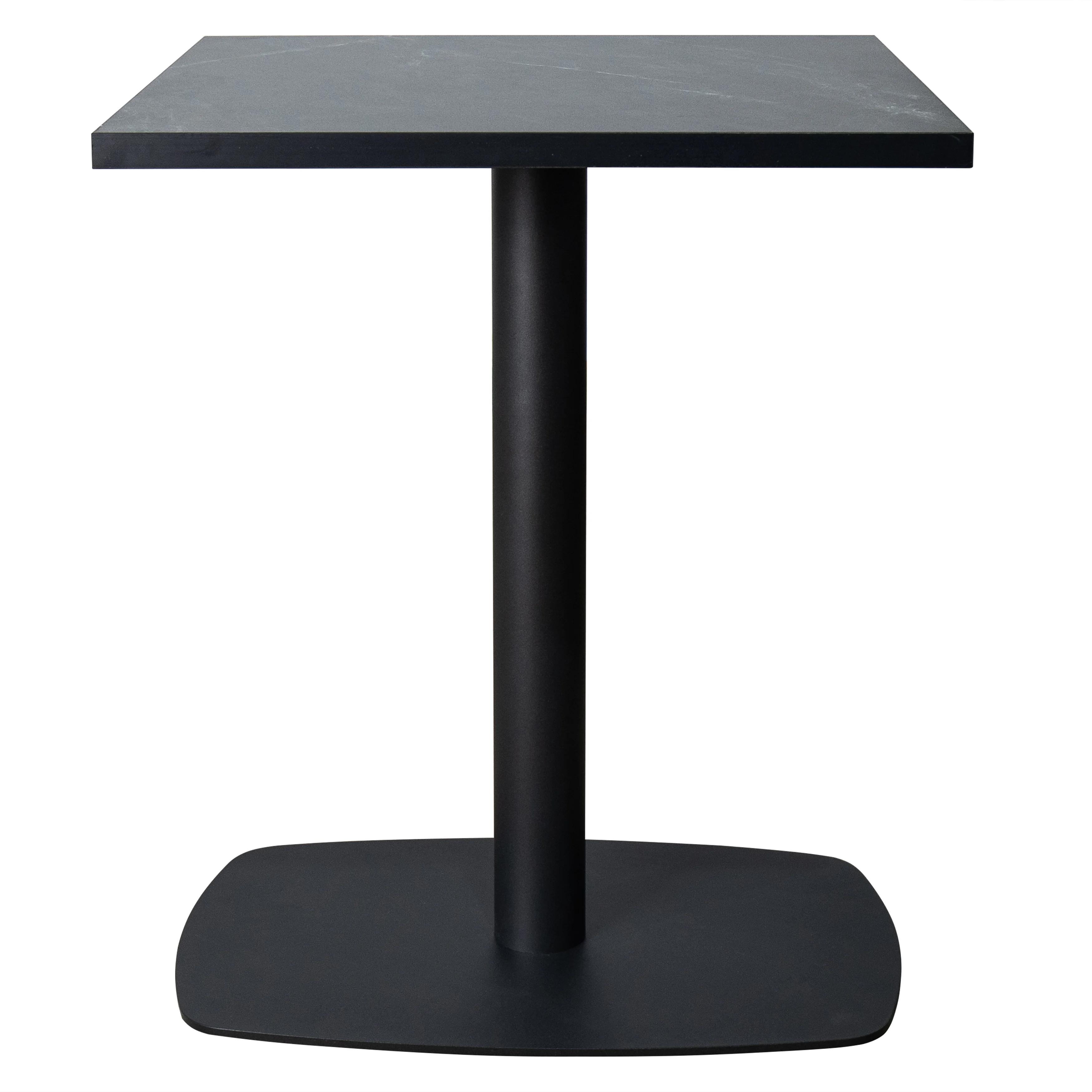 Vail Collection Dining Table Black Rectangle Base With 24" Square Black MDF Top
