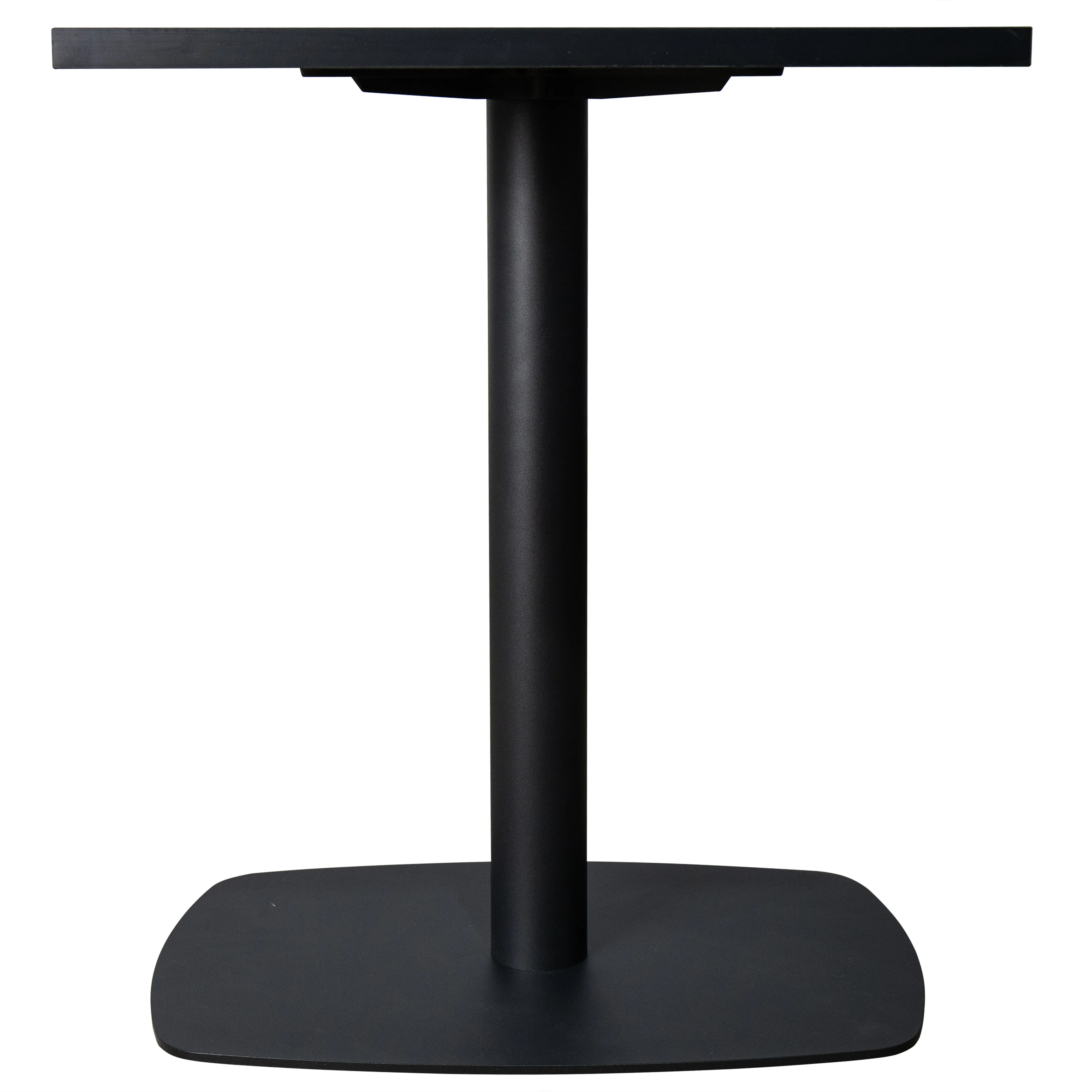 Vail Collection Dining Table Black Rectangle Base With 24" Square Black MDF Top