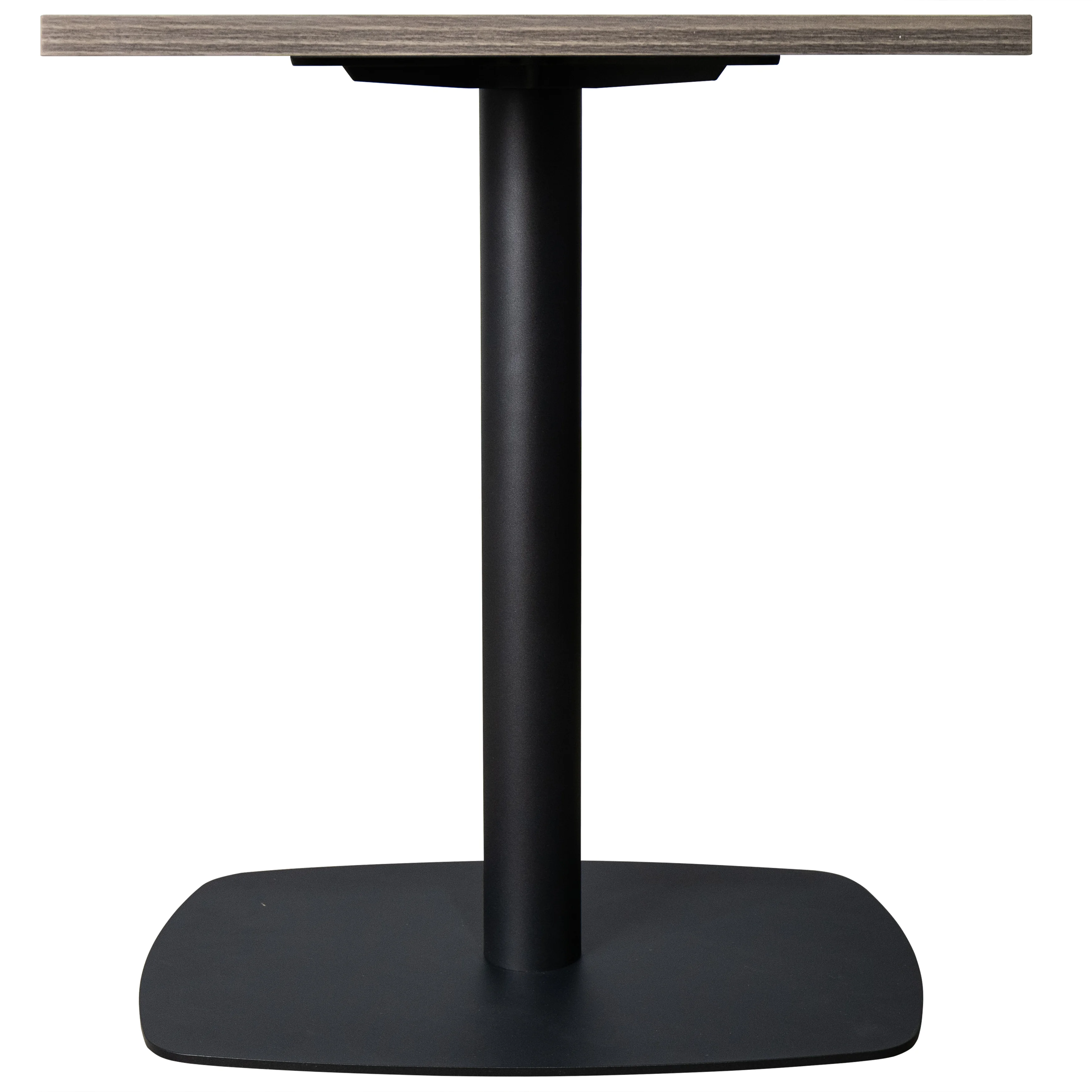 Vail Collection Dining Table Black Rectangle Base With 24" Square Dark  Brown MDF Top