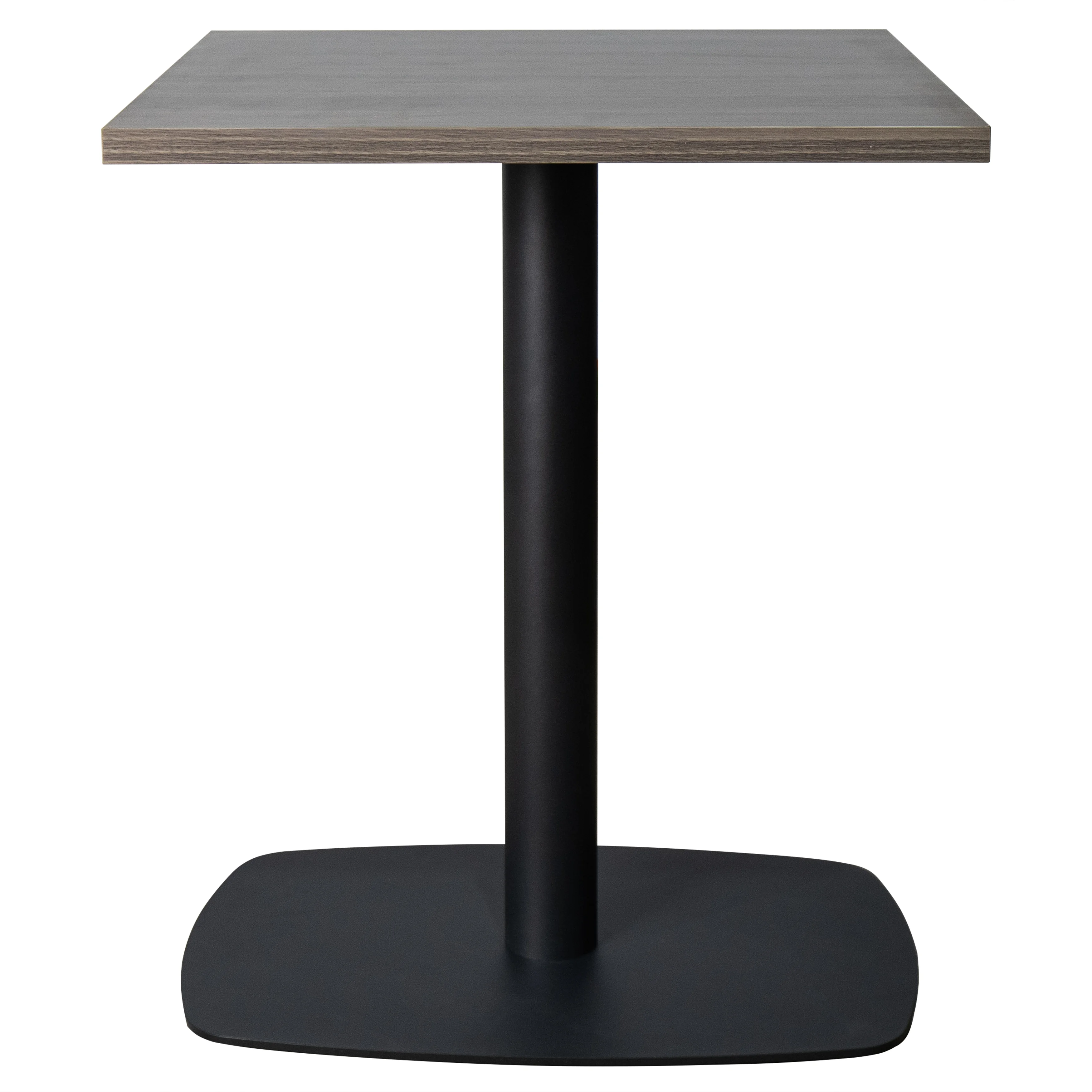 Vail Collection Dining Table Black Rectangle Base With 24" Square Dark  Brown MDF Top