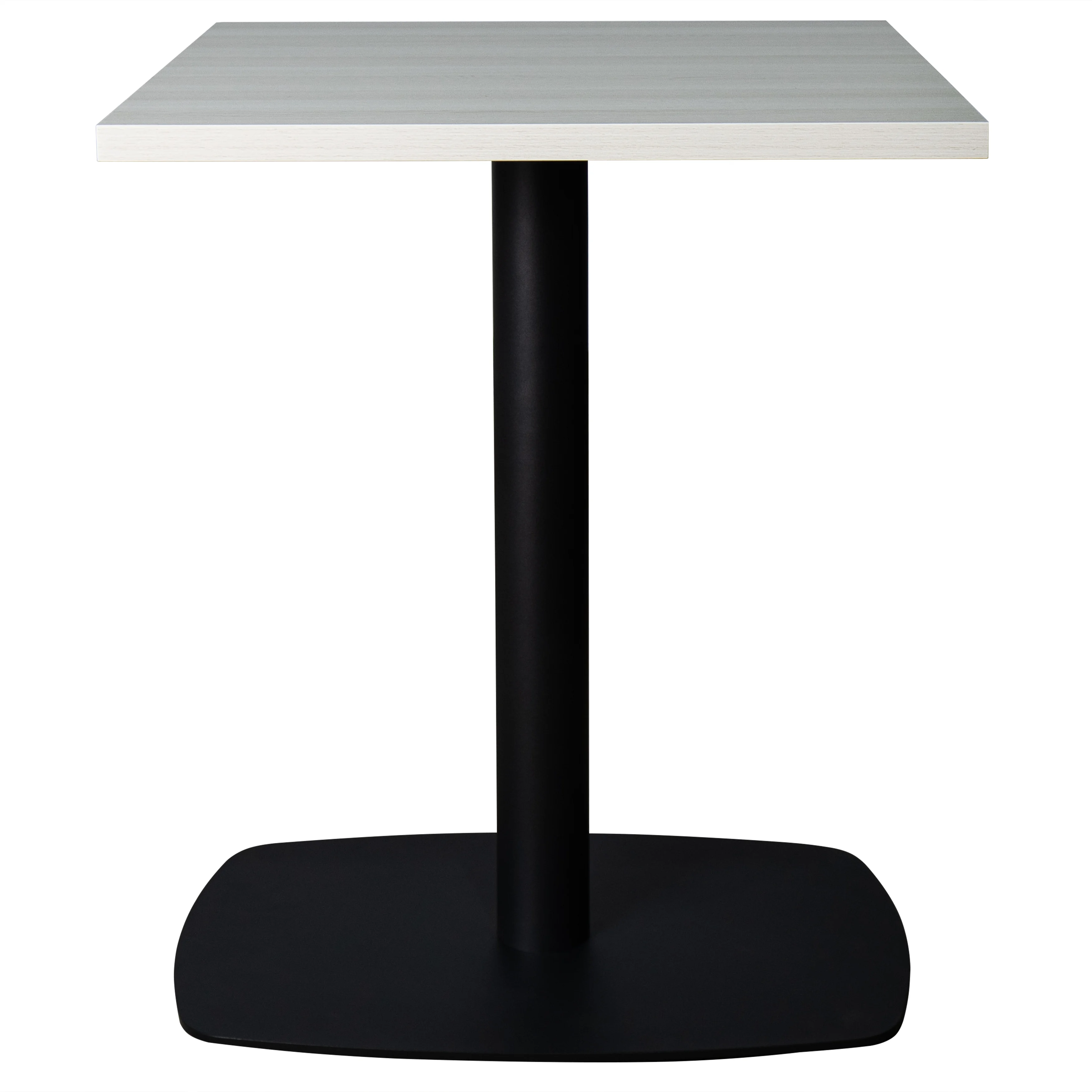 Vail Collection Dining Table Black Rectangle Base With 24" Square Light Wood  Brown MDF Top
