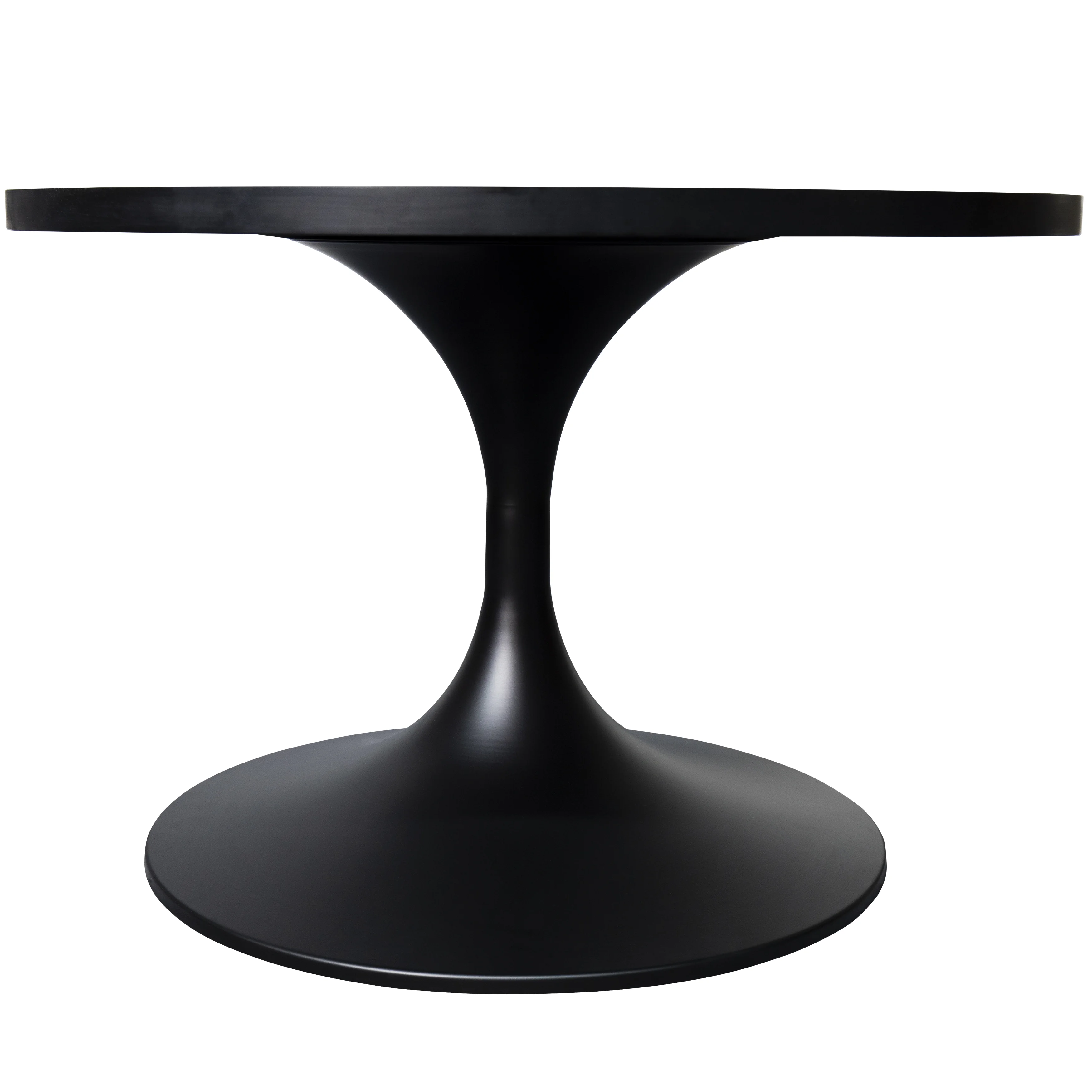 Verve Coffee Table Black base with 27" round Black Marble MDF top