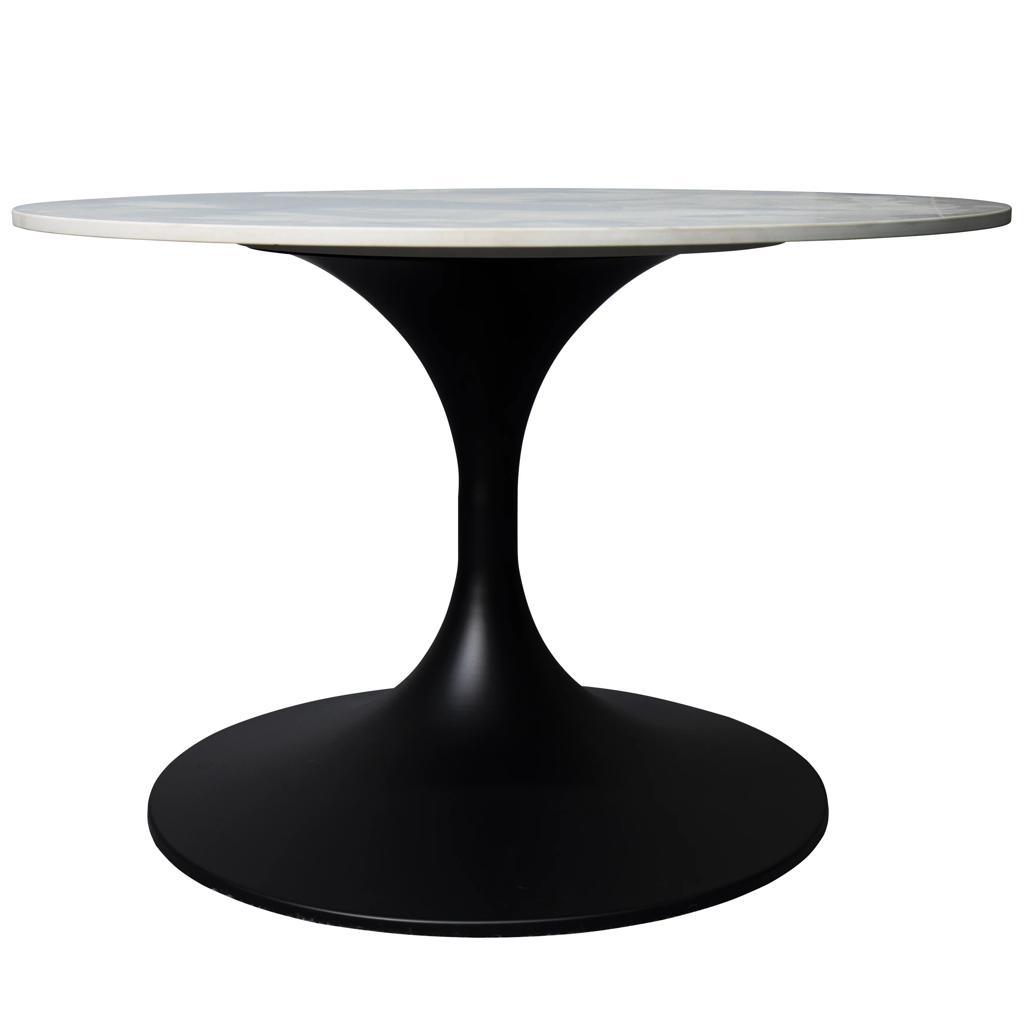 Verve Coffee Table Black base with 27" round Black Sintered Stone top